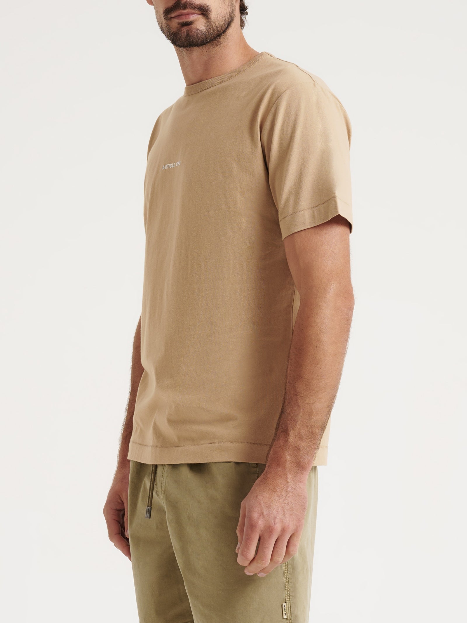 Minimal Logo T-Shirt in Sesame