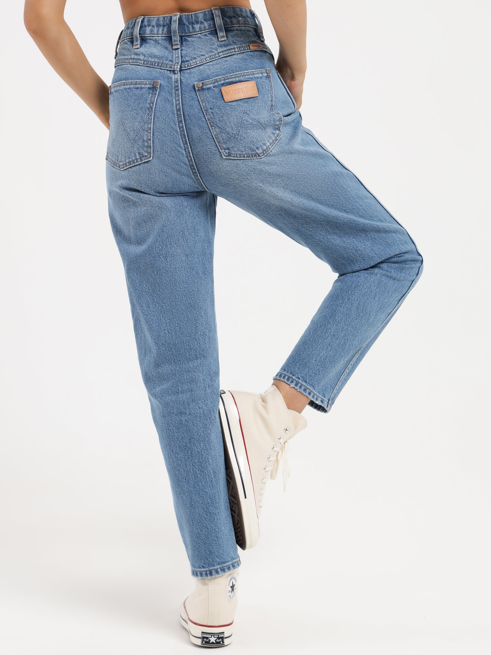 Drew Mum Jeans in Blue Revival