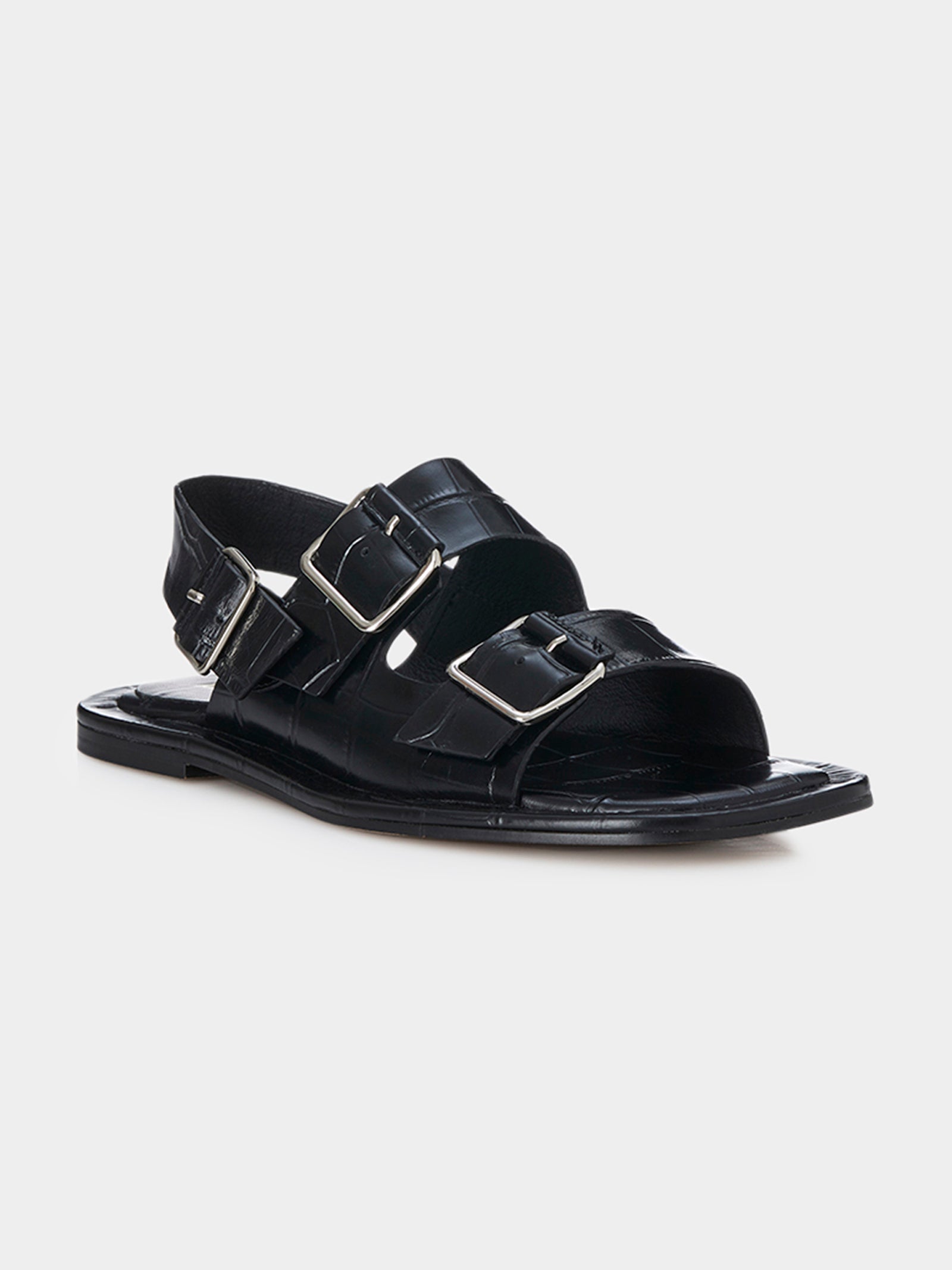 Keri Sandals in Black Croc