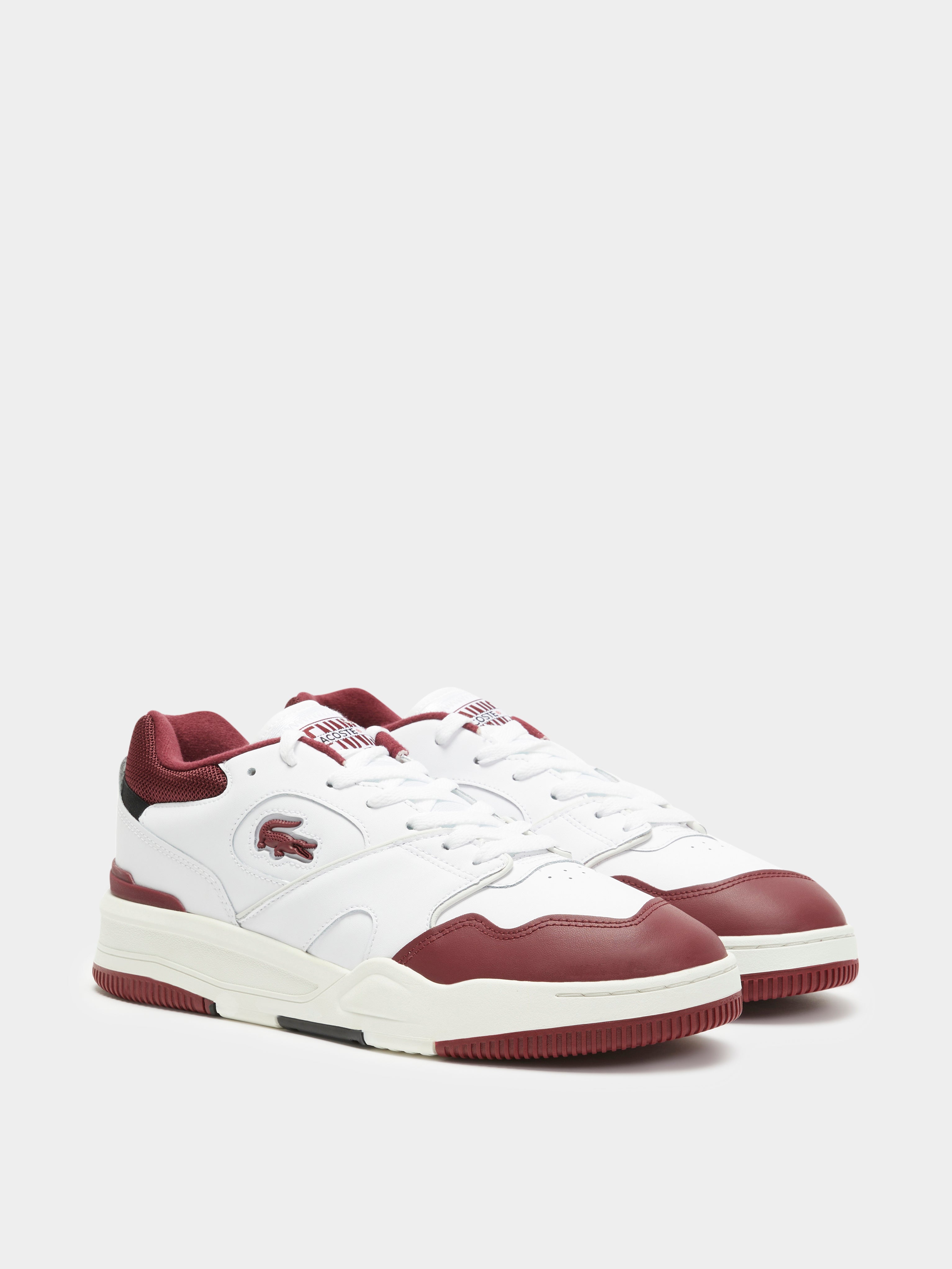 Mens Lineshot Sneakers in White & Burgundy