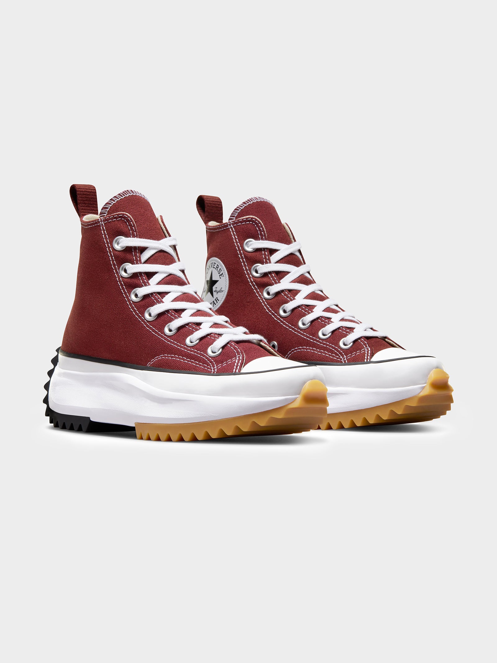 Unisex Run Star High Top Sneakers in Cherry Daze, White & Black