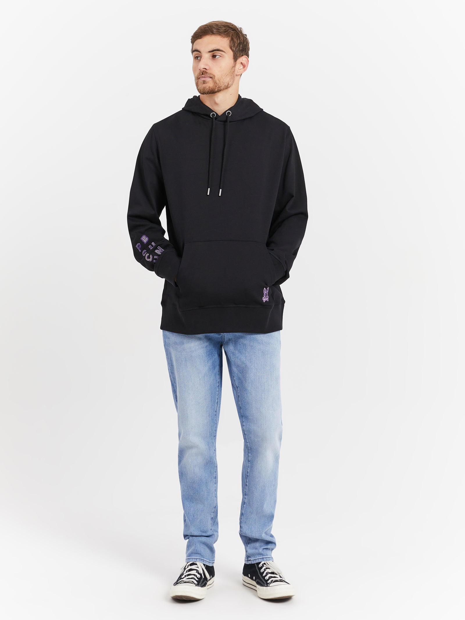 Dammes Popover Hoodie in Black