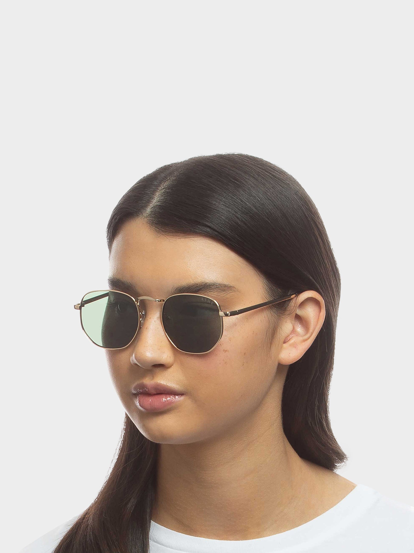 Sagitta Sunglasses in Gold Green Mono