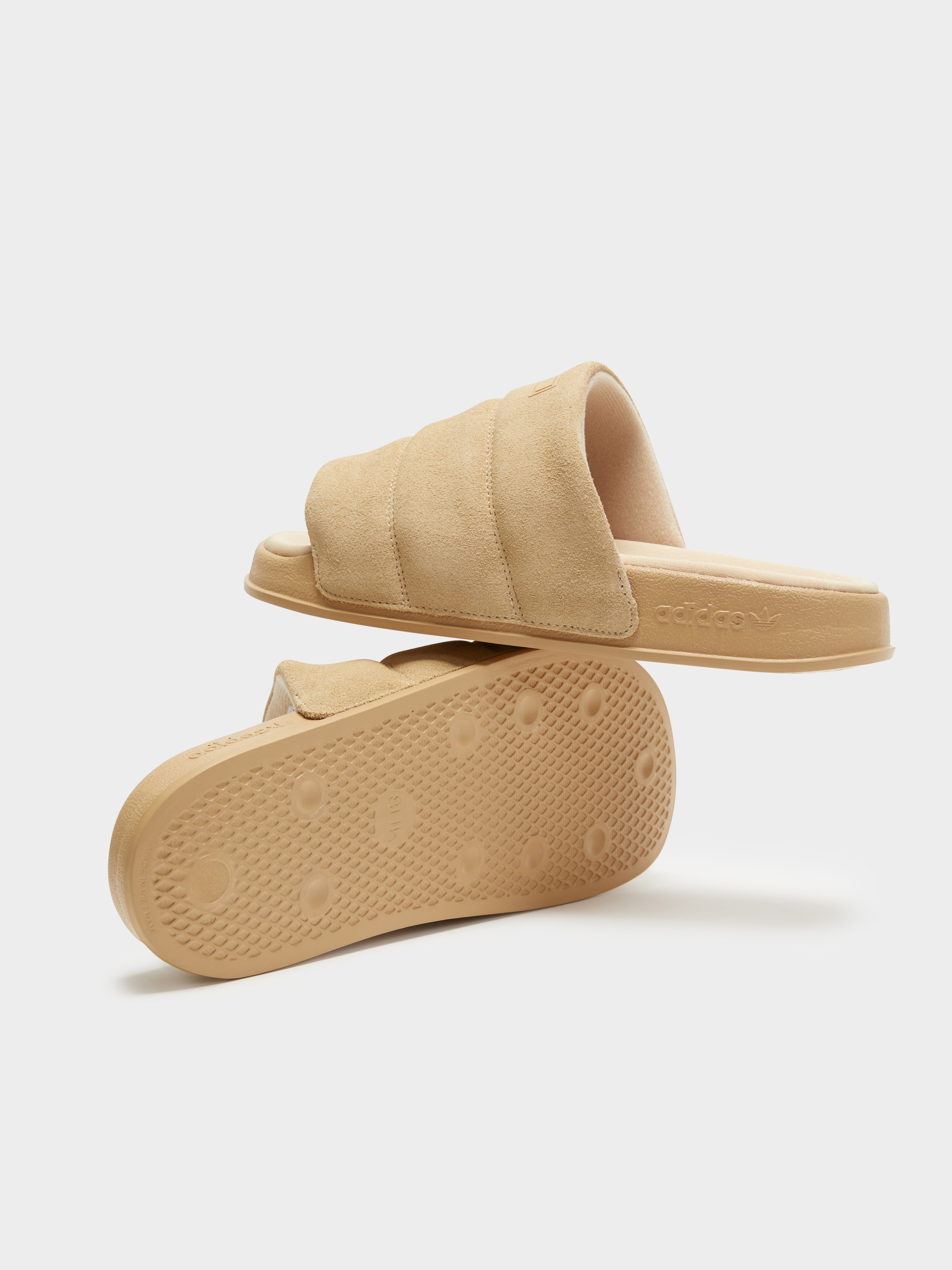 Womens Adilette Essential Slides in Magic Beige