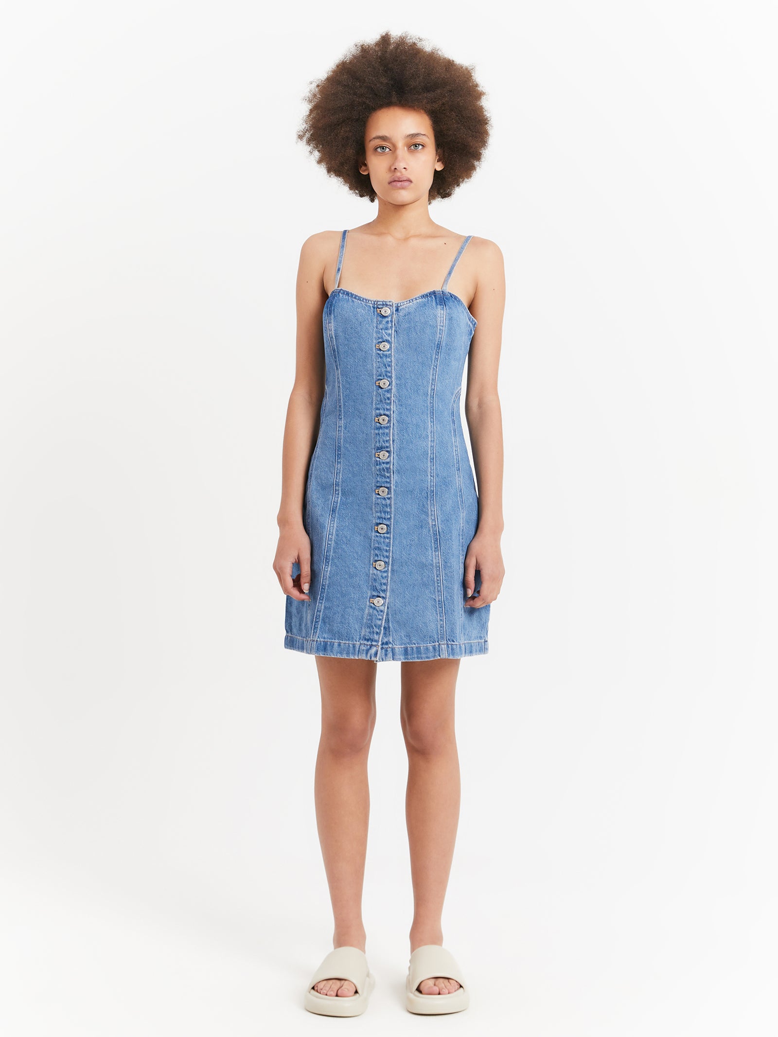 Malene Bustier Dress in Soft As Butter Blue