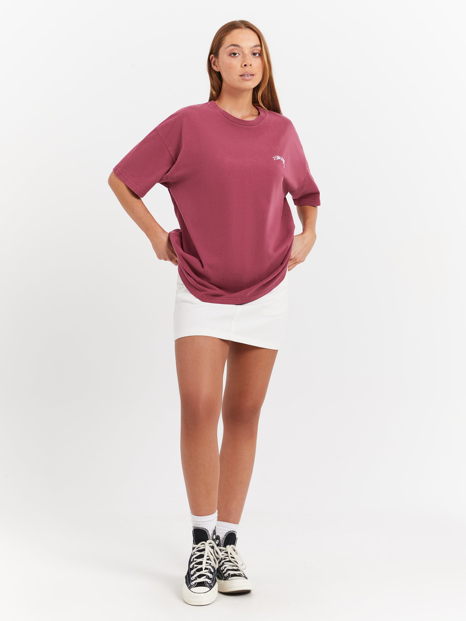 Statue Heavyweight Relaxed T-Shirt in Raspberry