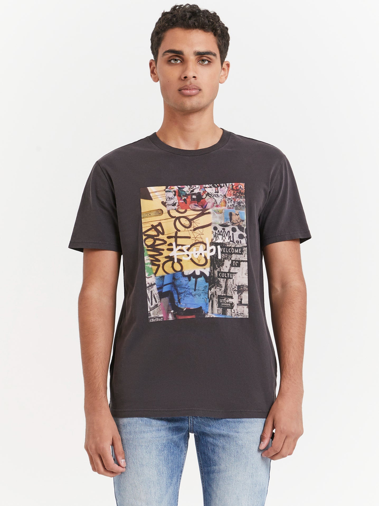 Kulture Kash Short Sleeve T-Shirt in Faded Black