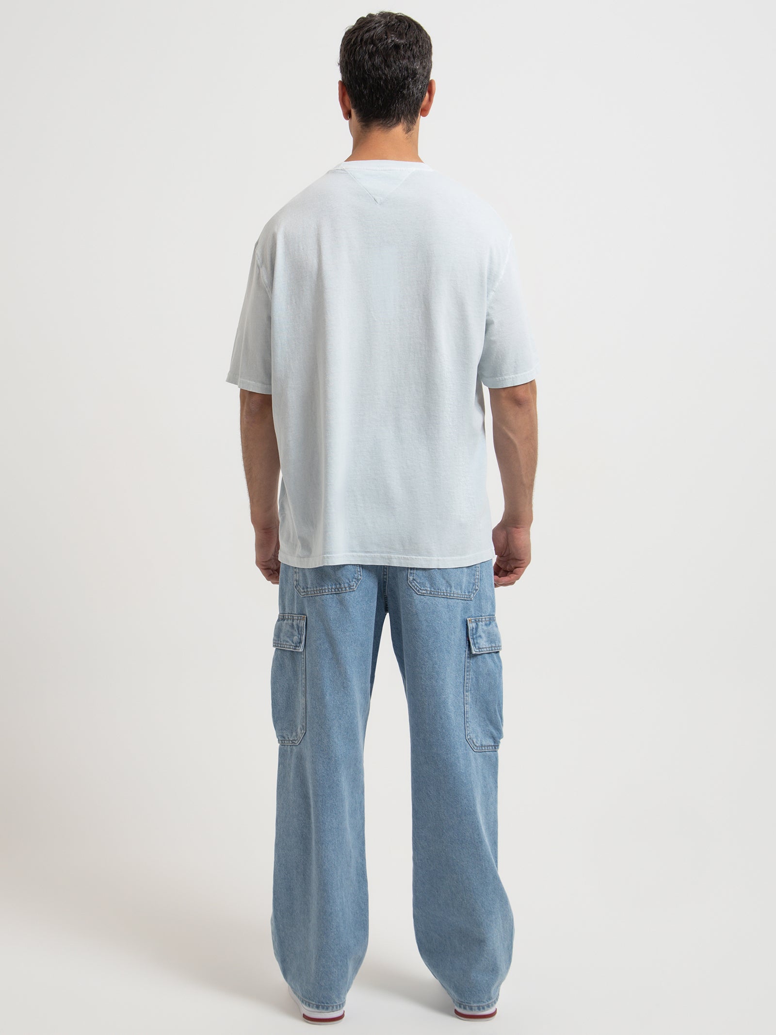 Pigment Dyed Boxy Fit T-Shirt in Shimmering Blue