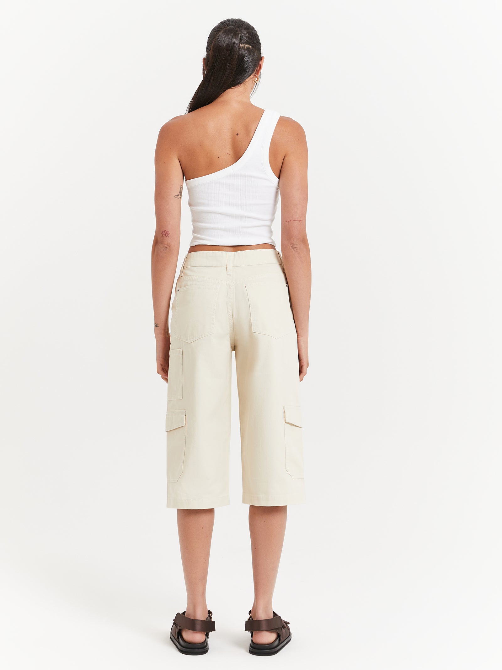 Celine Long Shorts in Alabaster