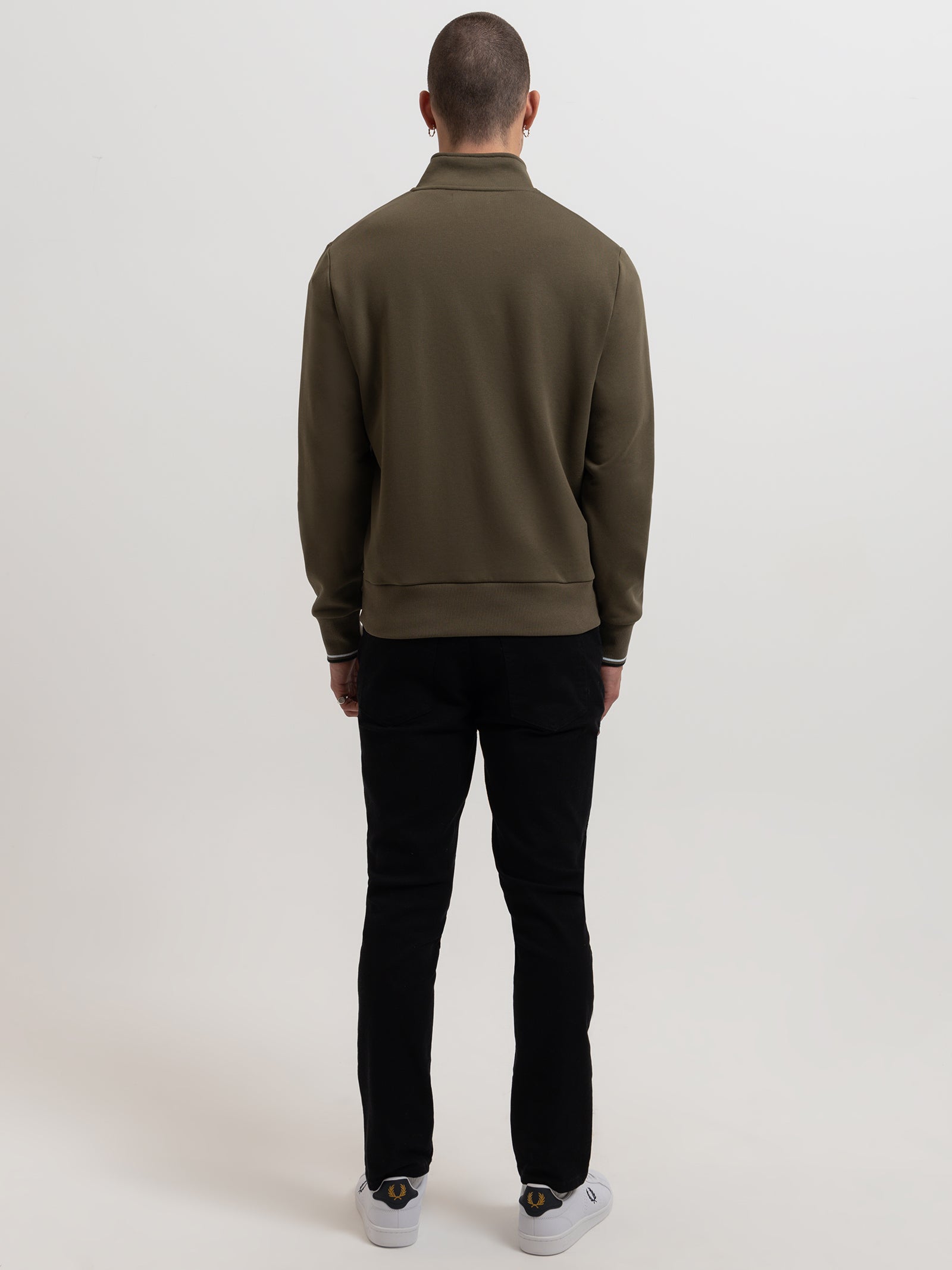 Half Zip Sweatshirt in Dark Green