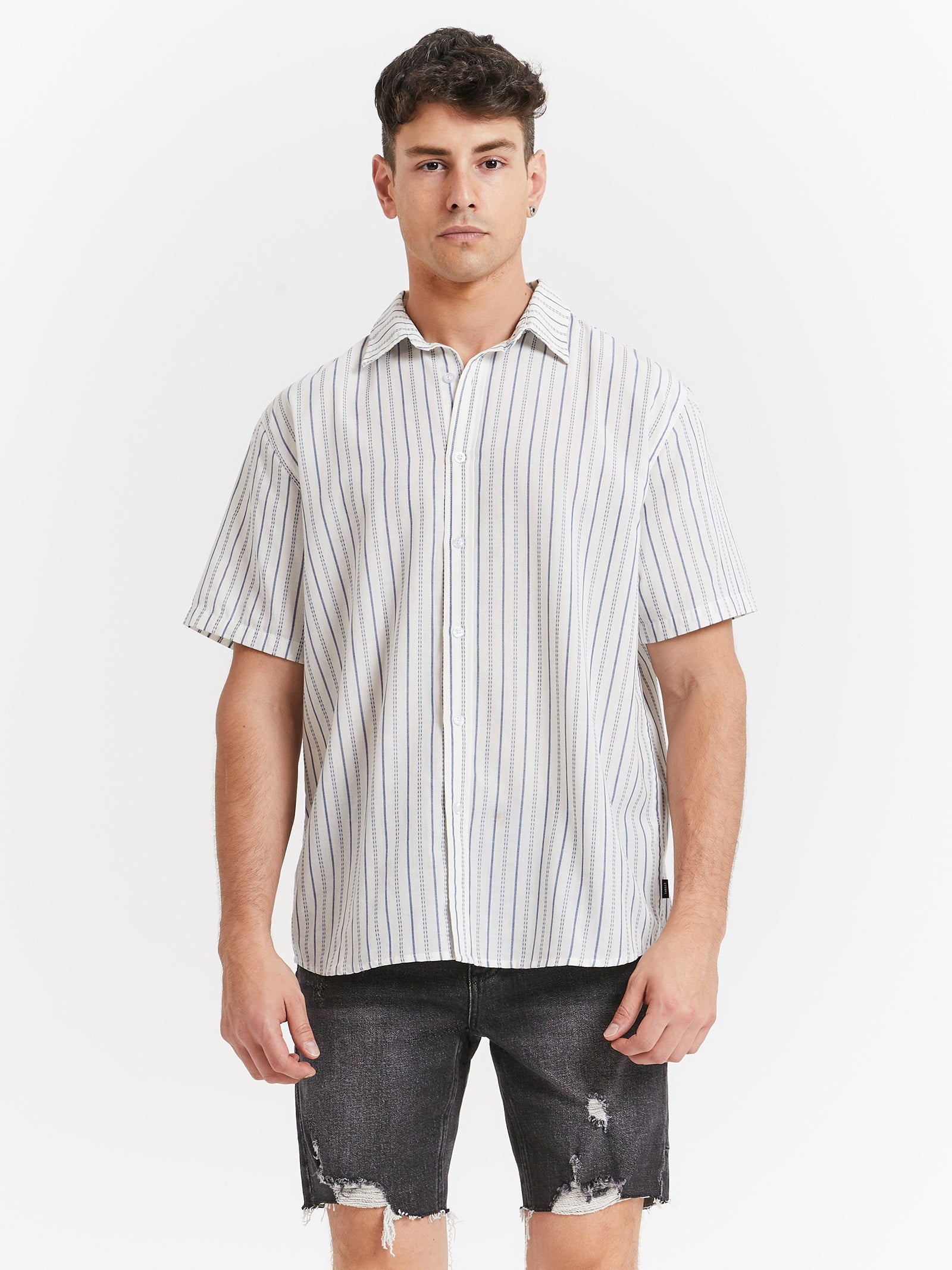 Lucky Strike Short Sleeve Shirt in Dirty White