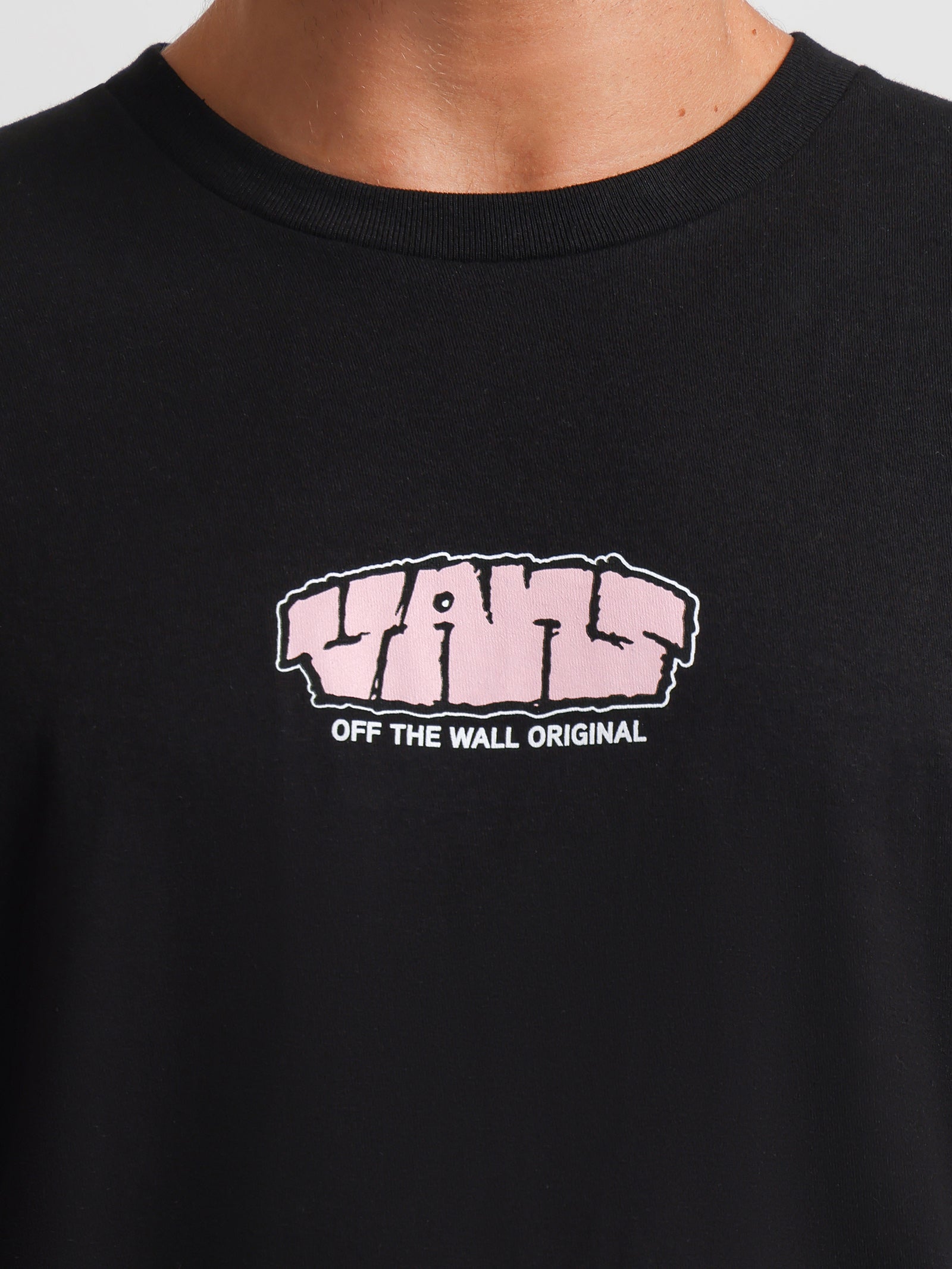 Blocked Vans Logo T-Shirt in Black