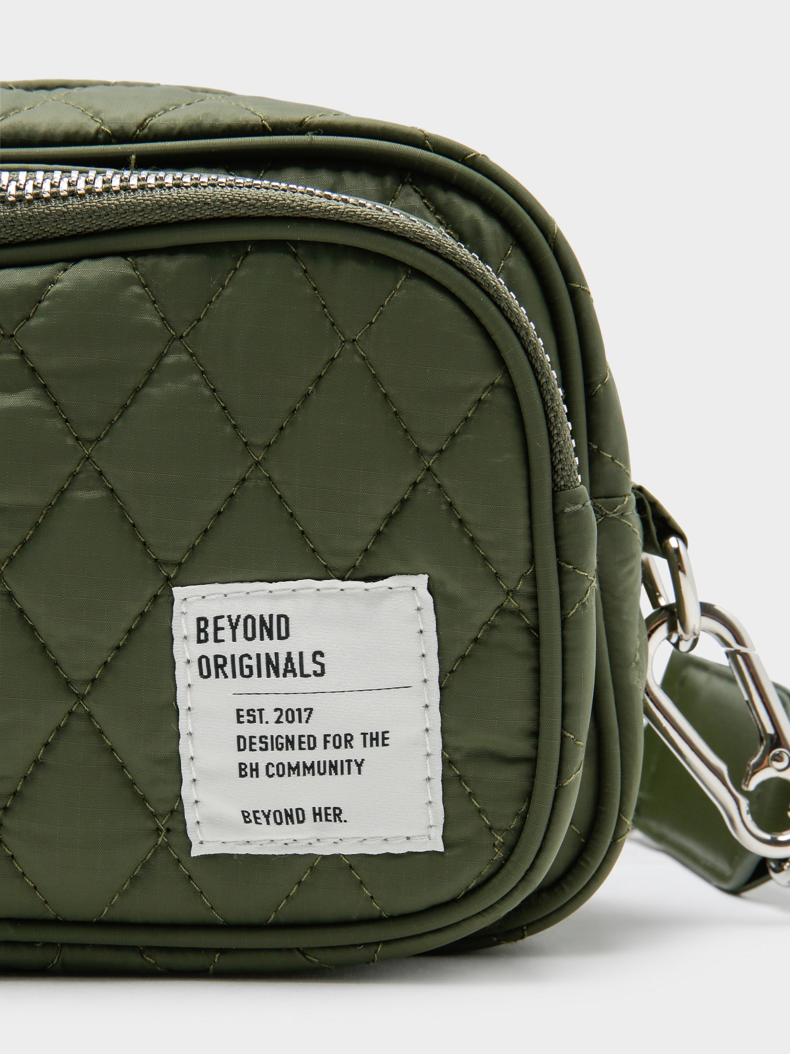 Quilted Crossbody Bag in Khaki