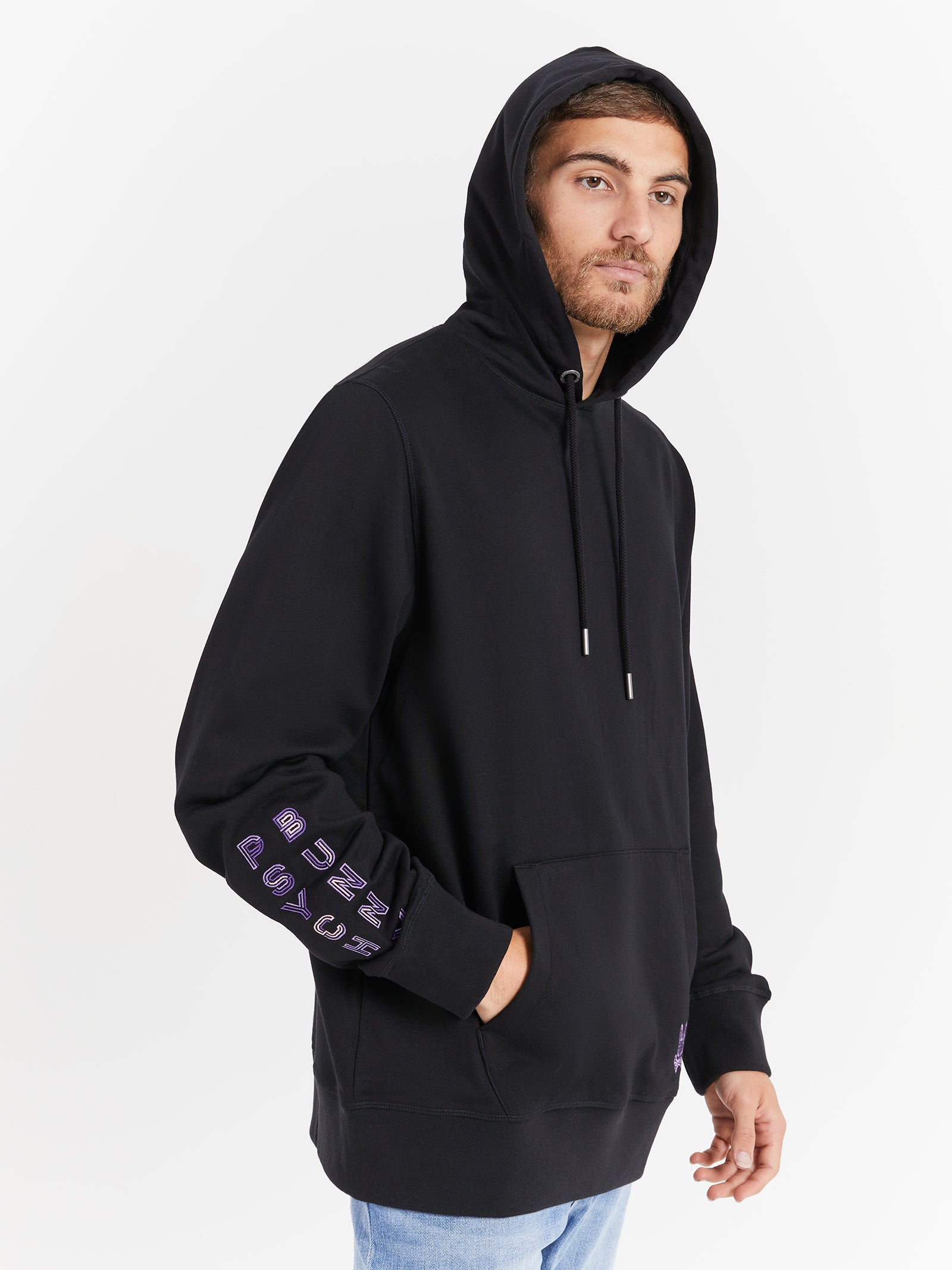 Dammes Popover Hoodie in Black