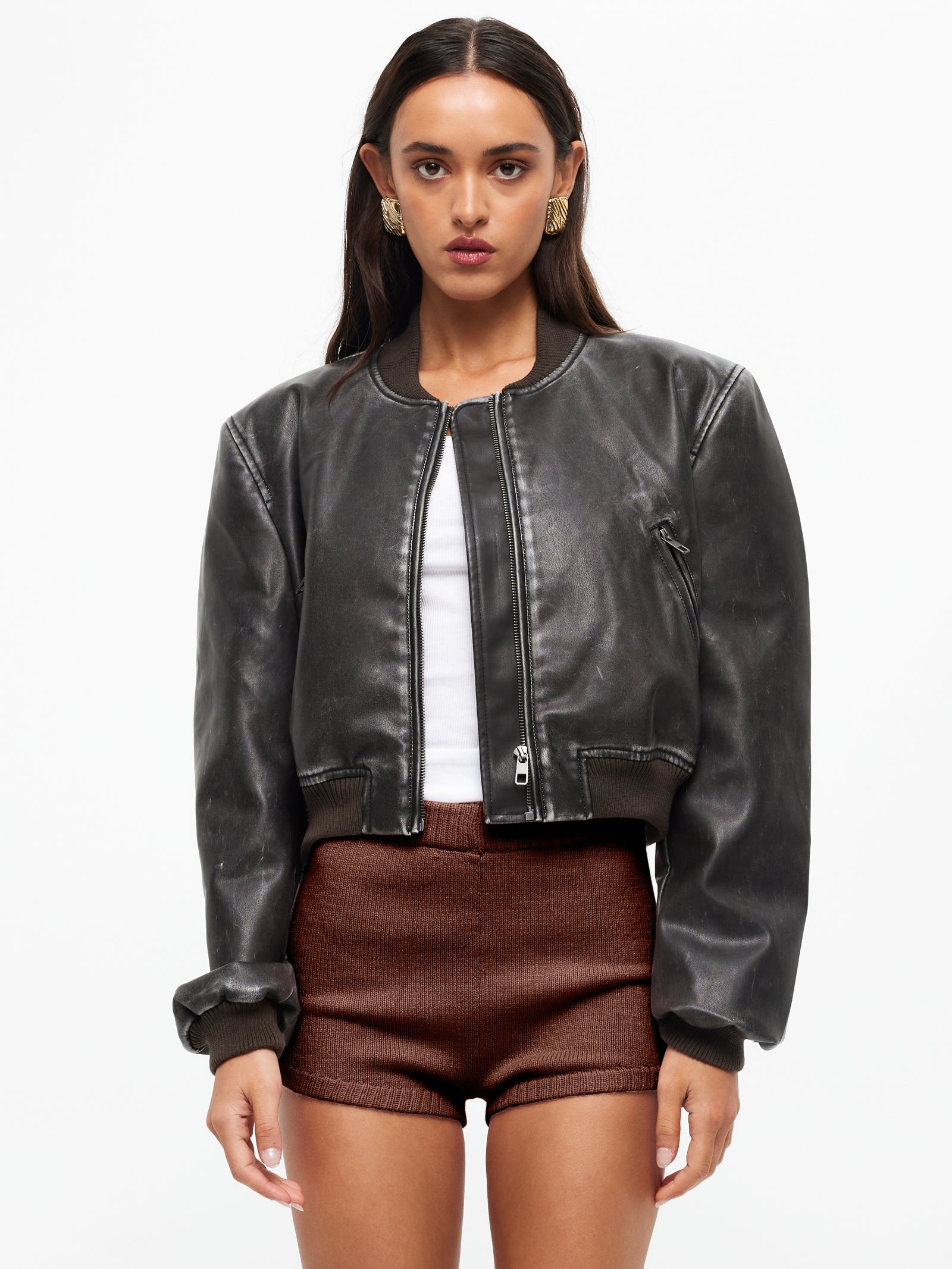 Allure Bomber Jacket in Charcoal