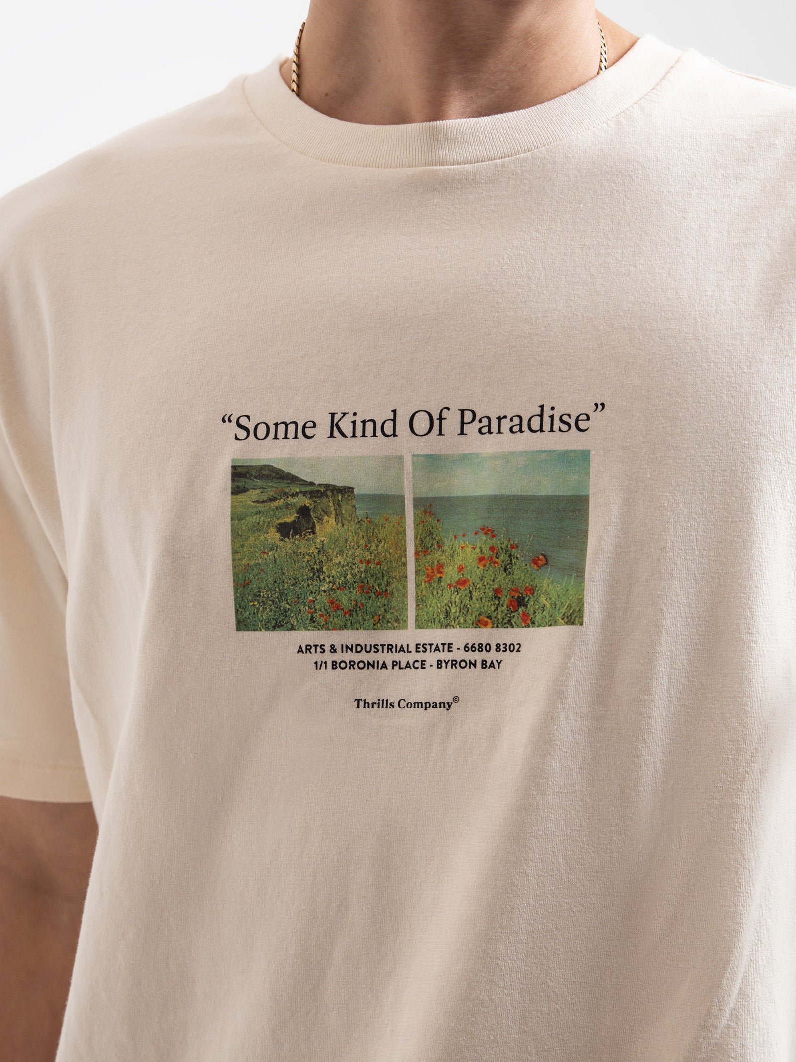 Paradise Around Us Merch Fit T-Shirt in White