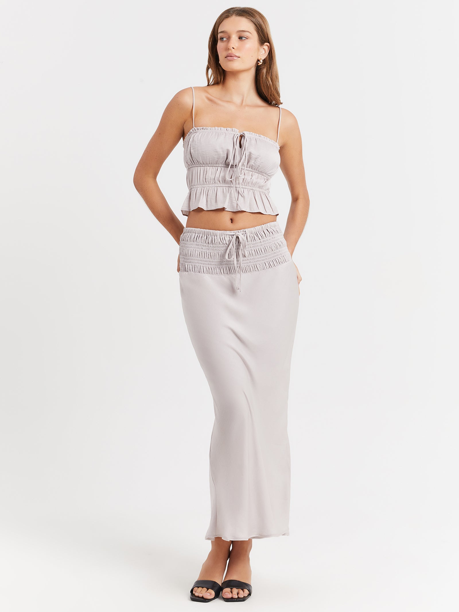 Selma Maxi Skirt in Oyster