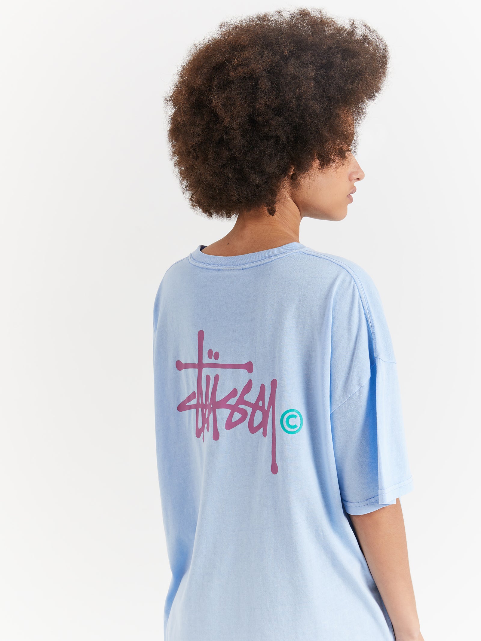 Graffiti Pigment T-Shirt in Pigment Sky Blue