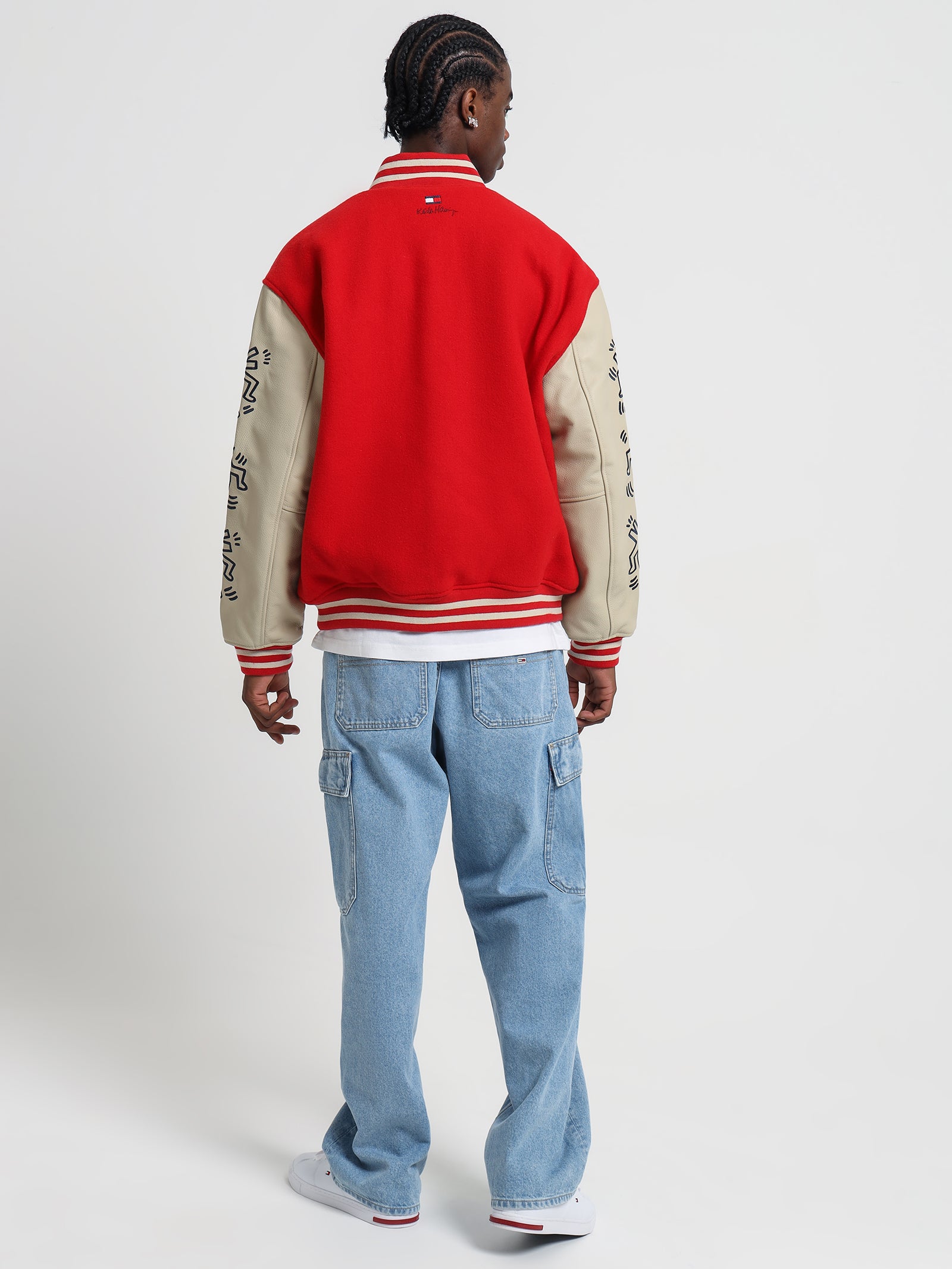 Keith Haring Varsity Jacket in Red Glare