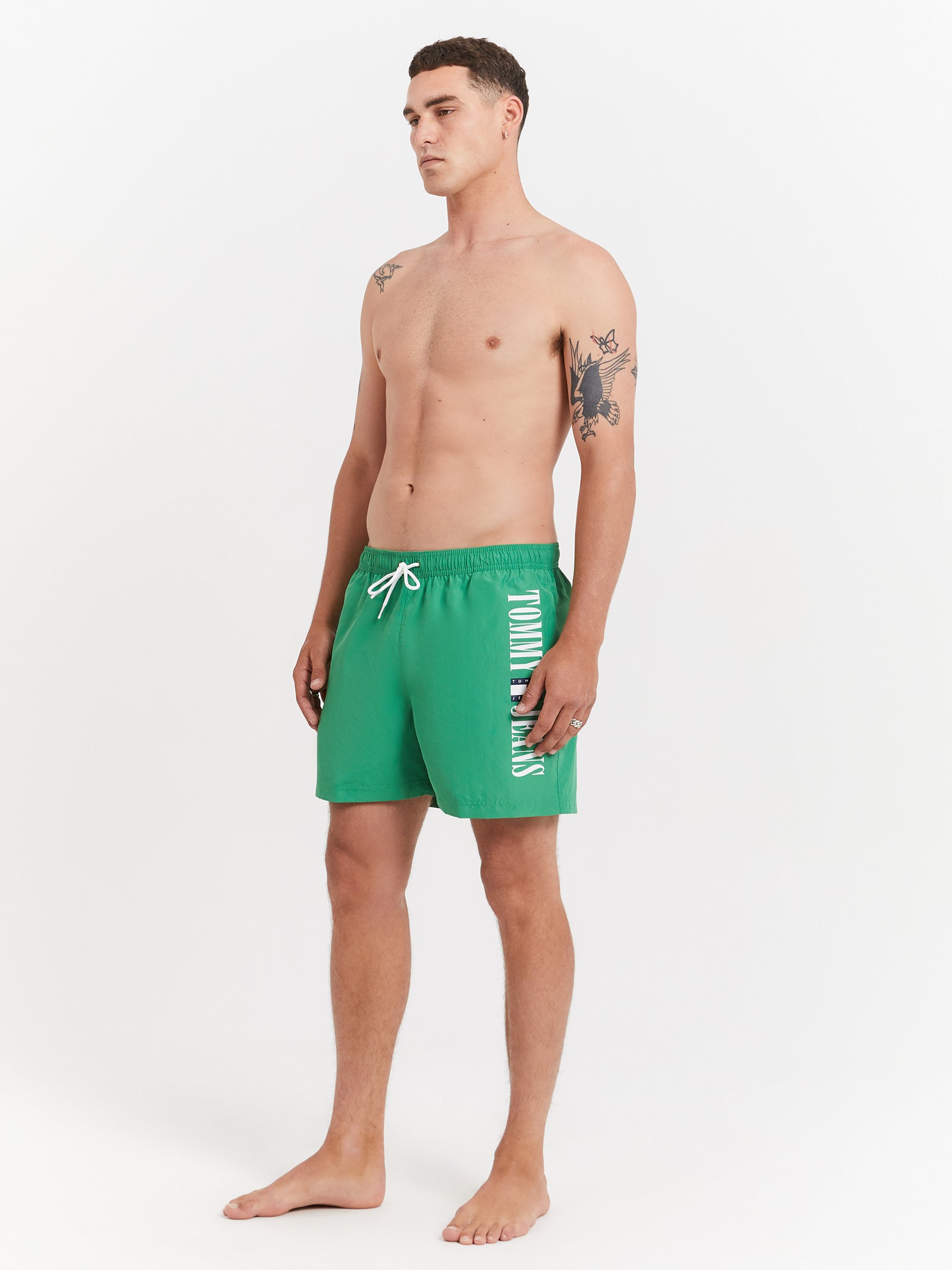 Archive Drawstring Mid Shorts in Coastal Green