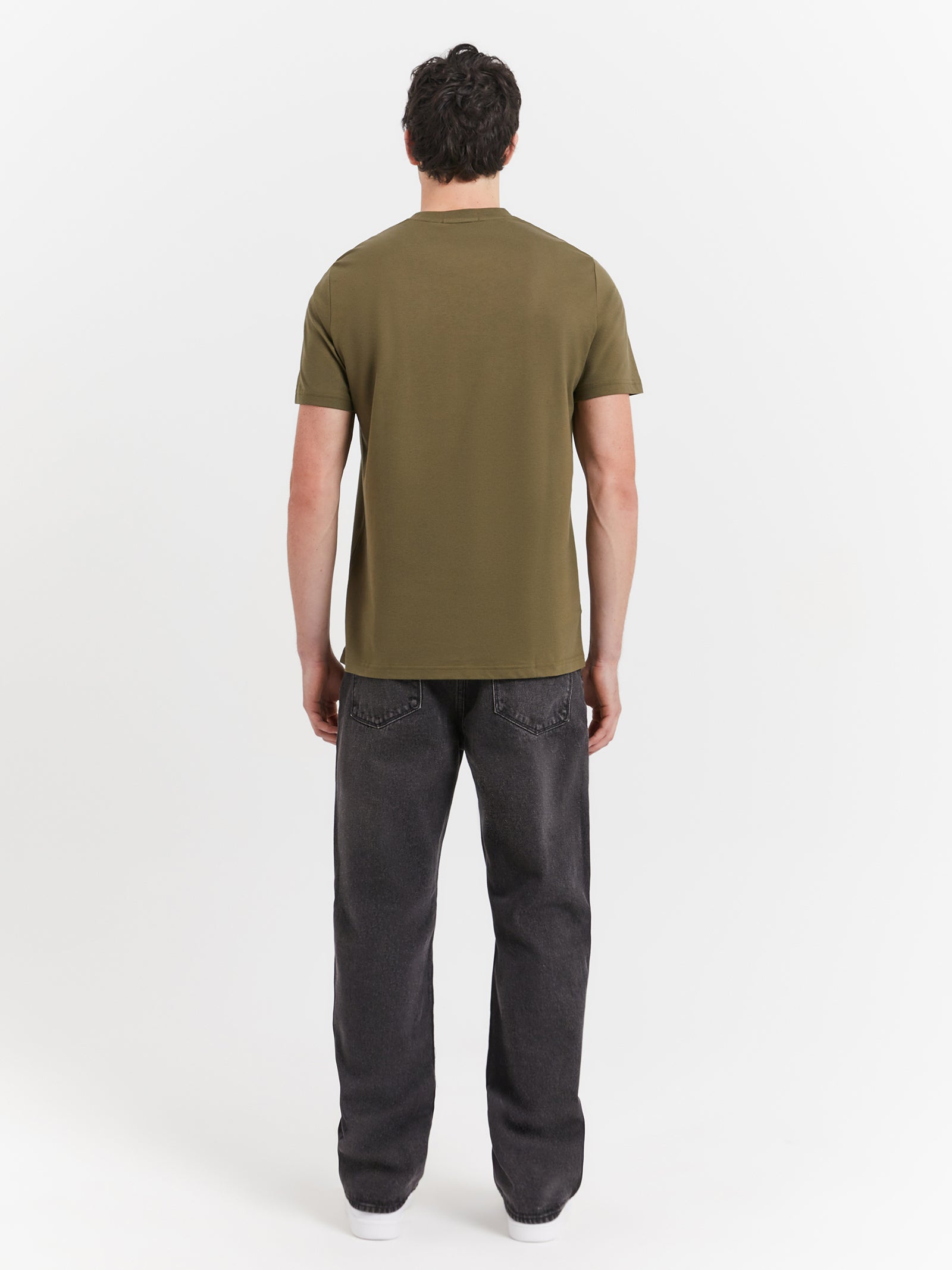 Embroidered T-Shirt in Uniform Green