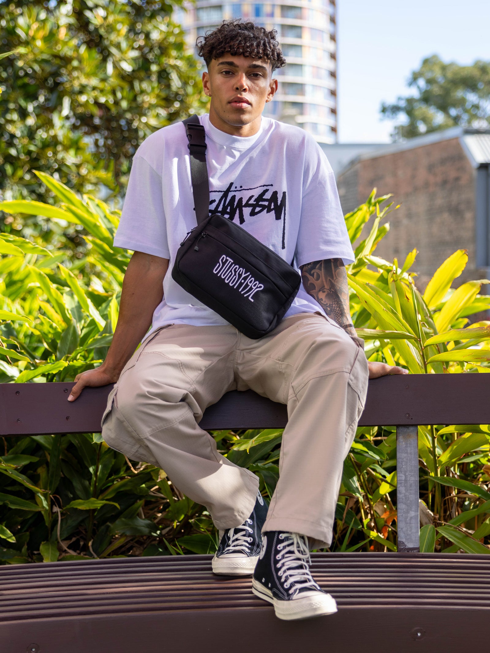 Solid Stock Logo Short Sleeve T-Shirt in White