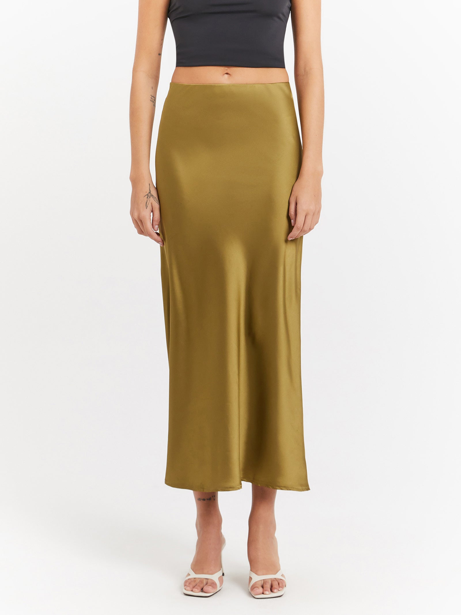 Coral Maxi Skirt in Olive