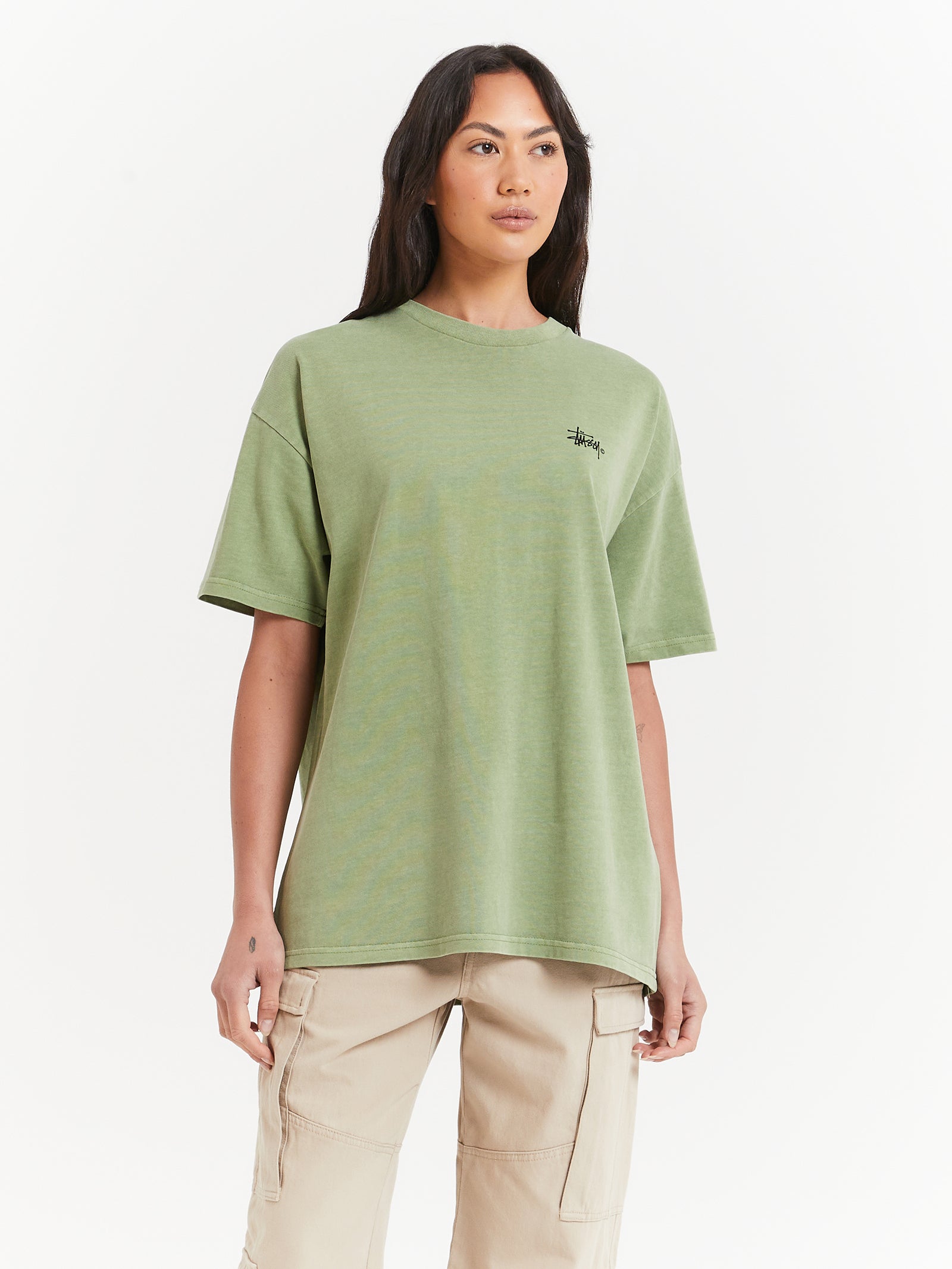 Graffiti Pigment Relaxed T-Shirt in Pigment Artichoke Green