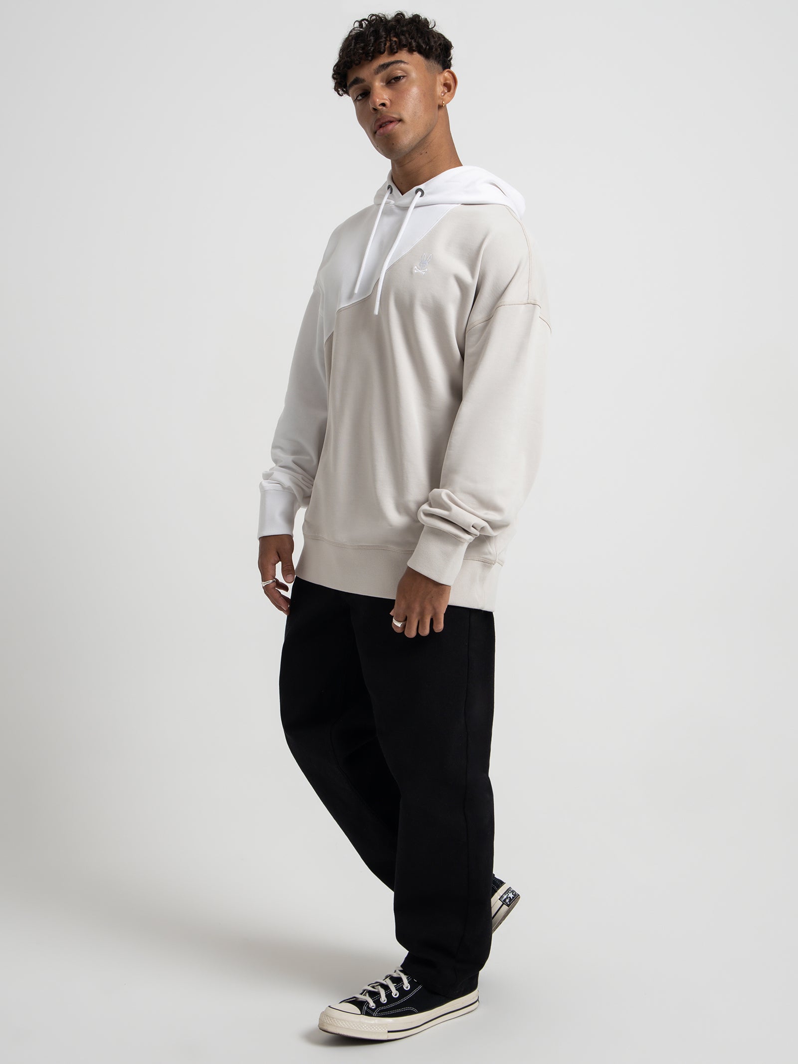 Kenney Relaxed Fit Popover Hoodie in Natural Linen