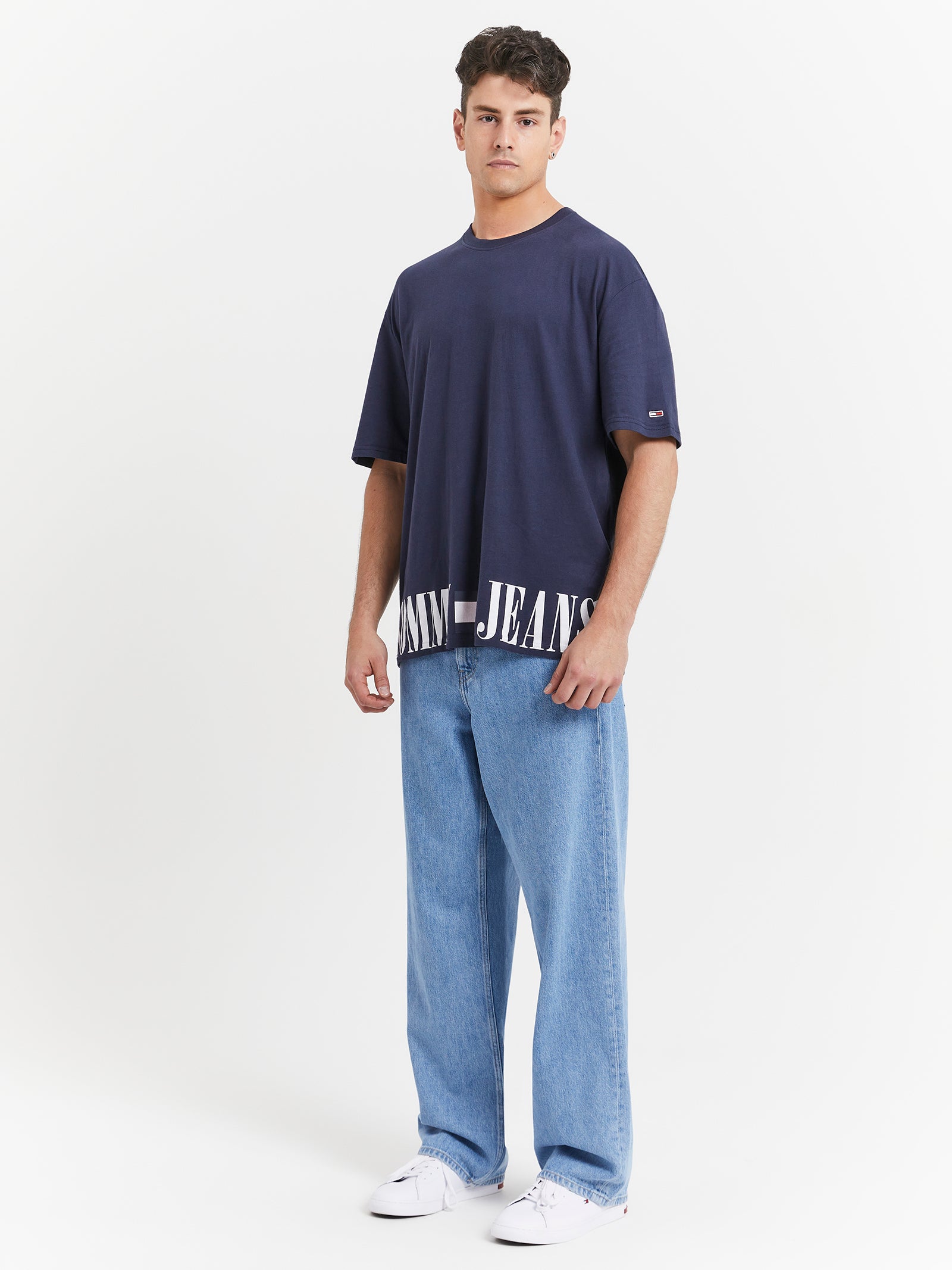 Aiden Baggy Faded Jeans in Light Denim