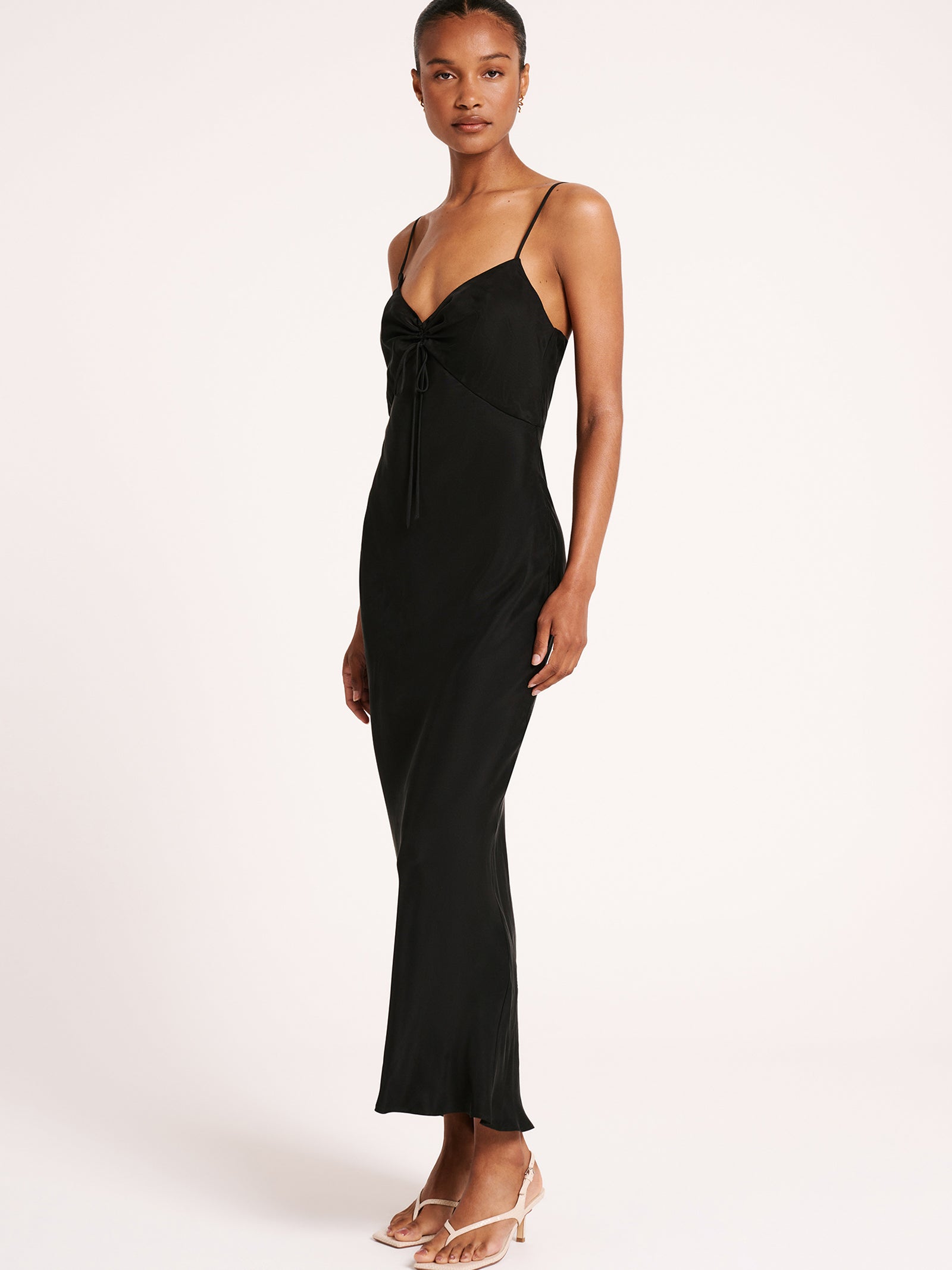 Lea Cupro Dress in Black