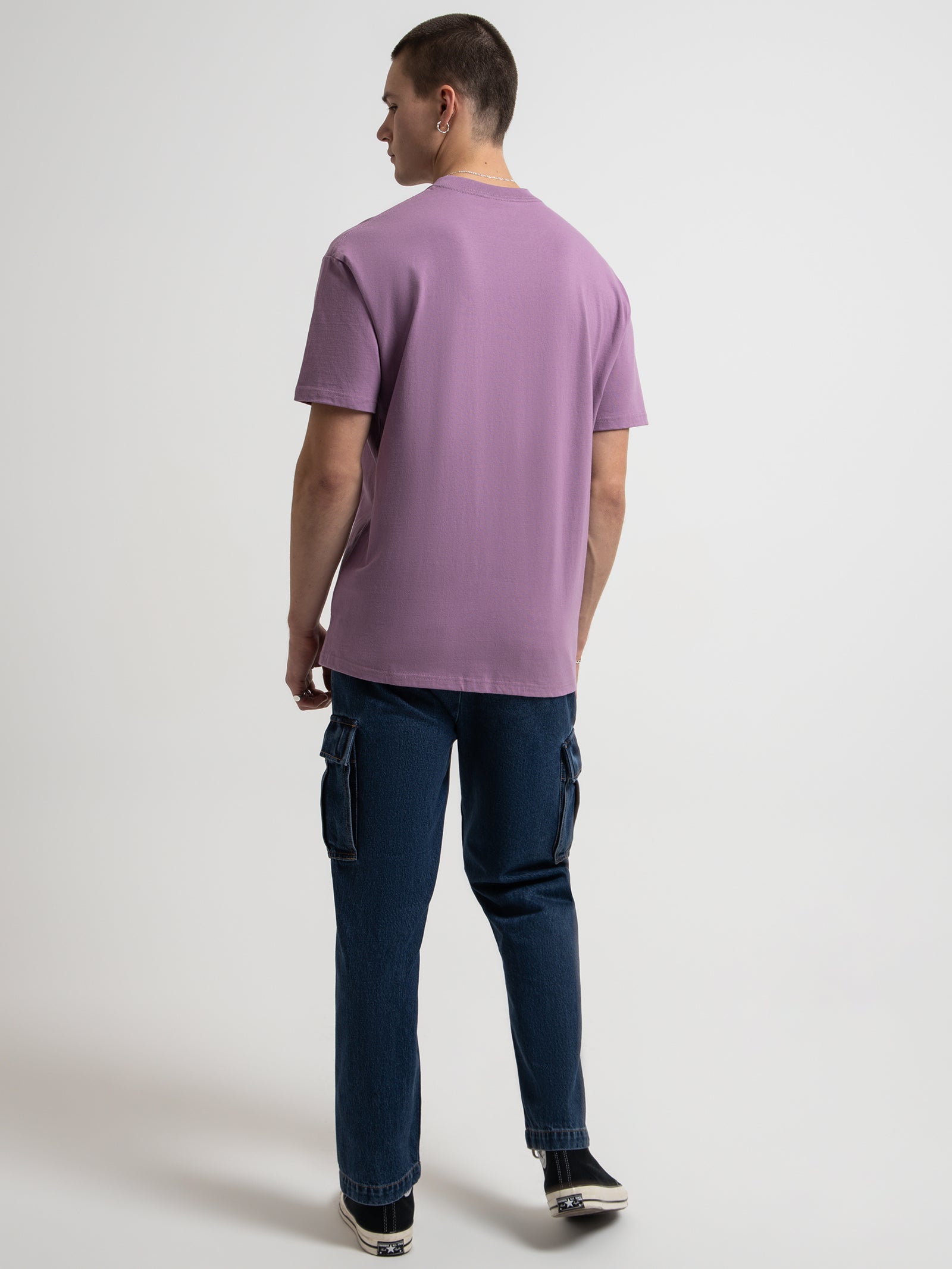 Cube Heavyweight Short Sleeve T-Shirt in Solid Orchid