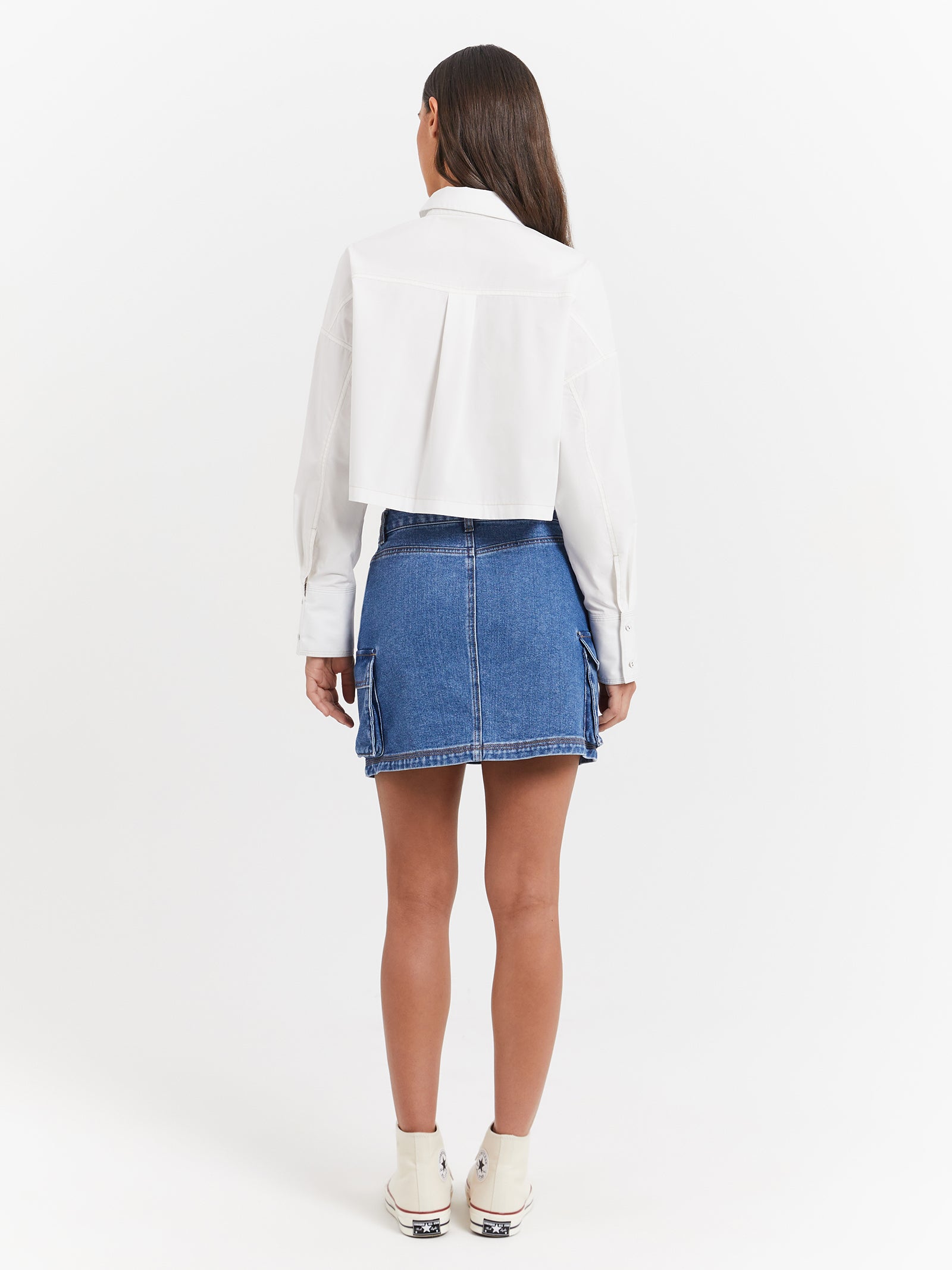 Monica Ultra Crop Shirt in Off White