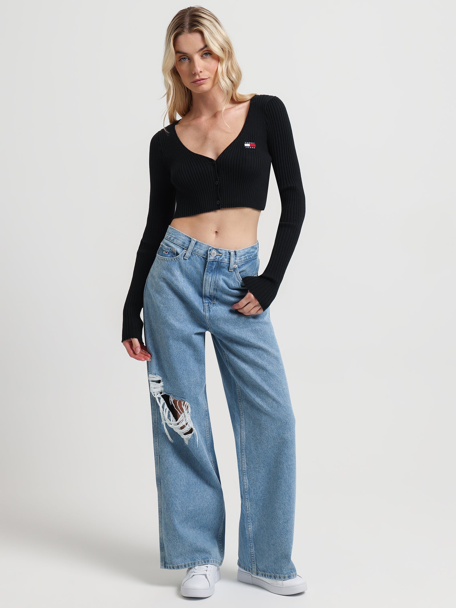 Claire High Rise Wide Leg Jeans in Denim Light