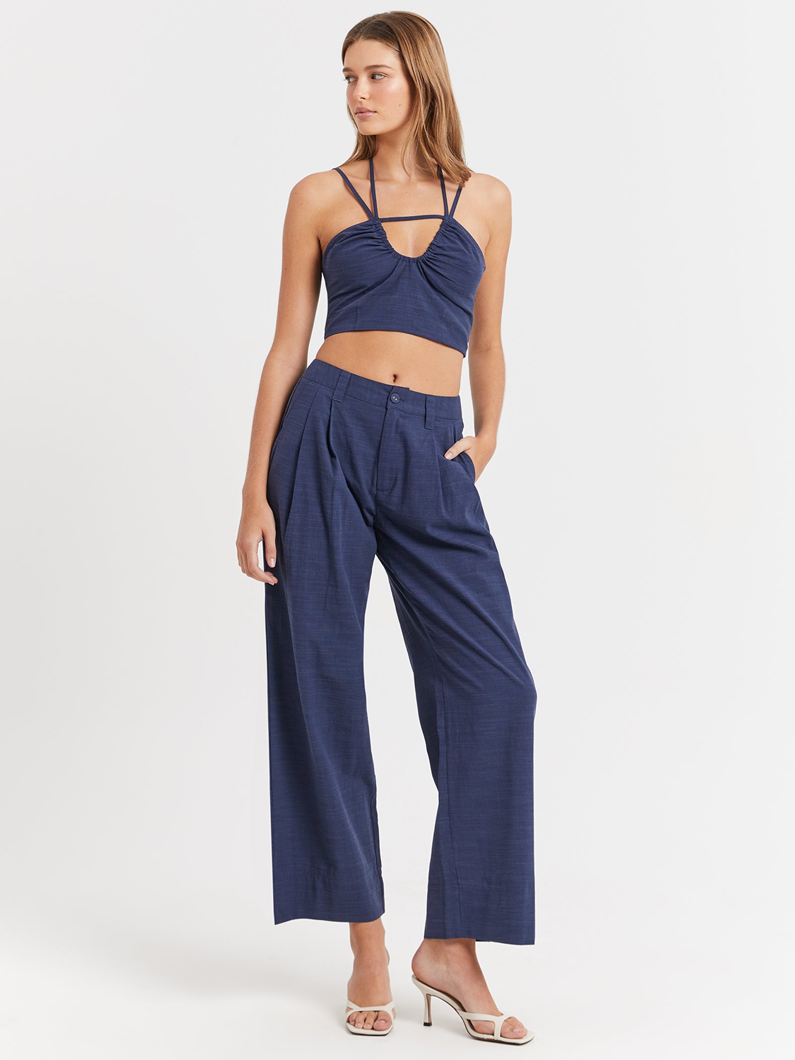 Valerie Low Rise Pants in Indigo