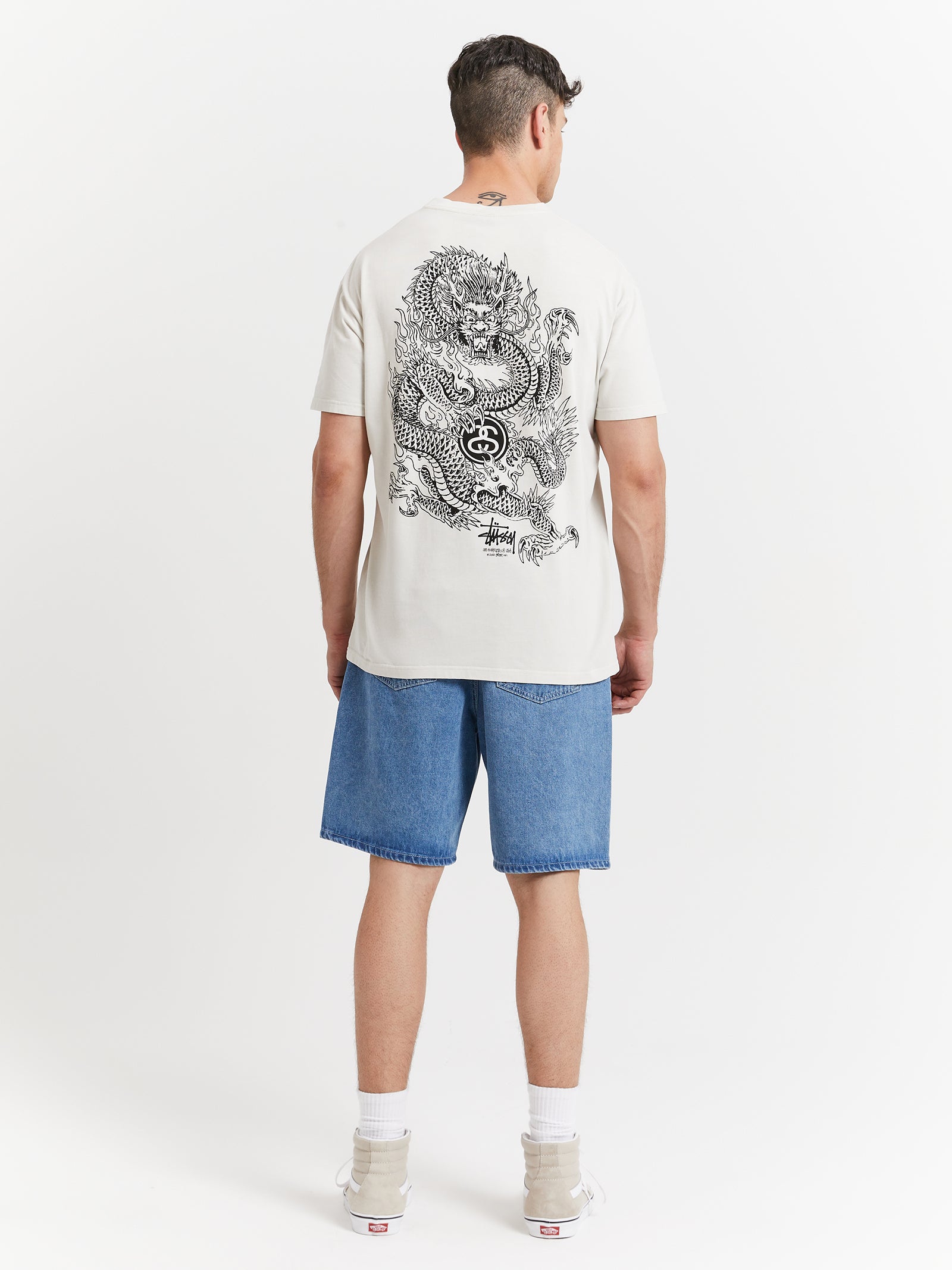 Dragon 50-50 Pigment Washed T-Shirt in Washed White