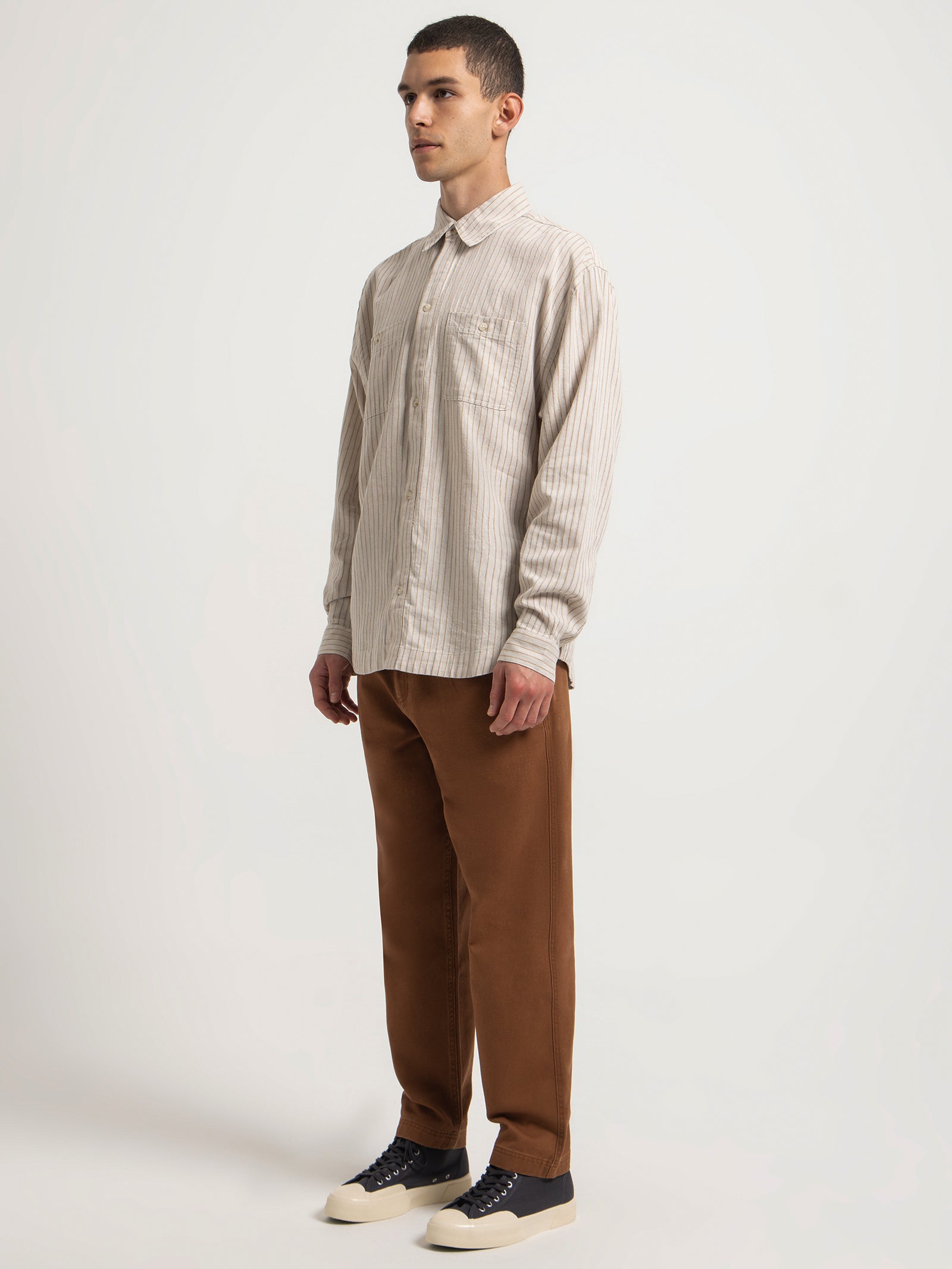 Lennon Long Sleeve Shirt in Off White