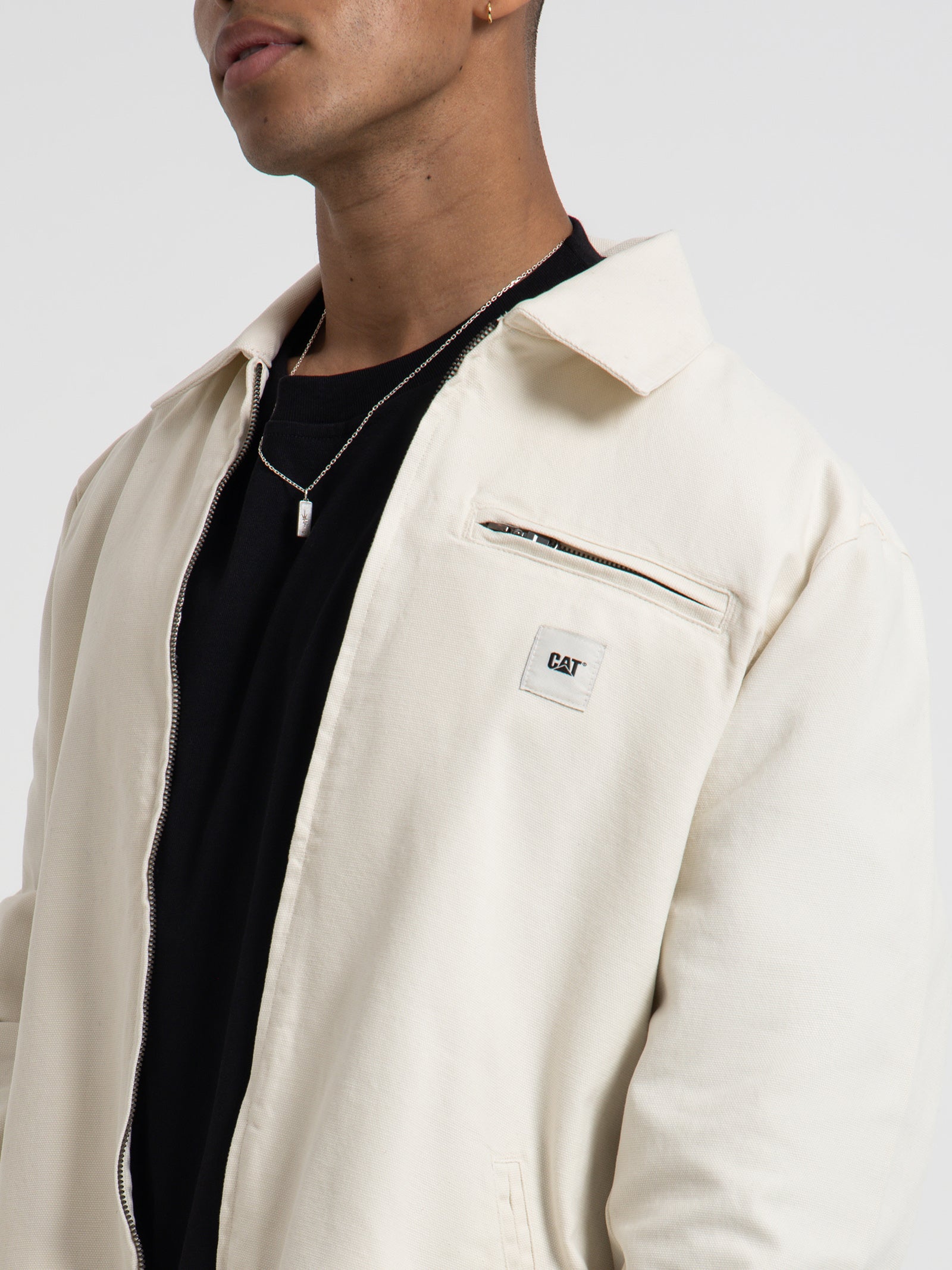 Workwear Stone Washed Peoria Jacket in Bone White