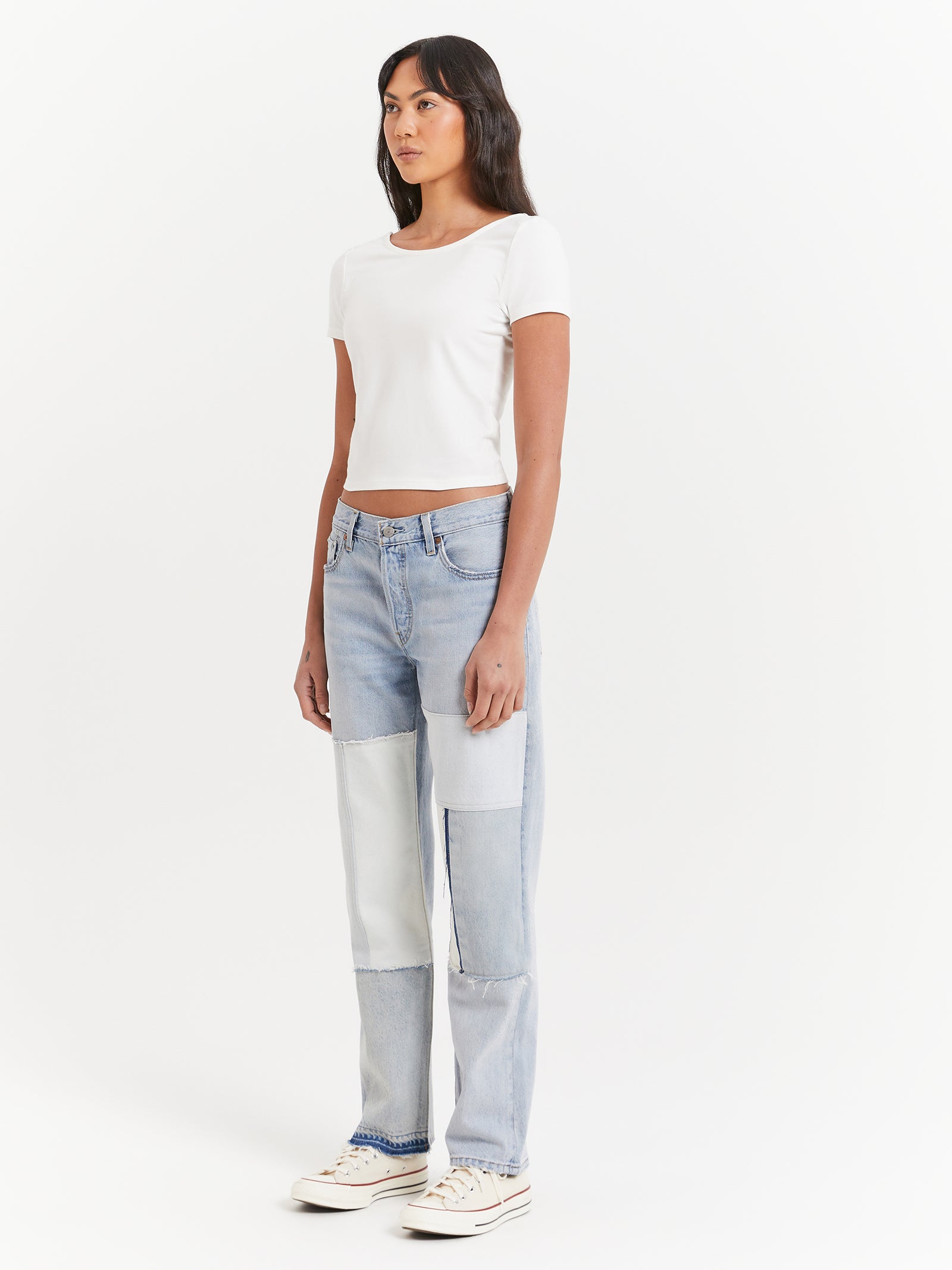 Allegra Scoop Back T-Shirt in Off White