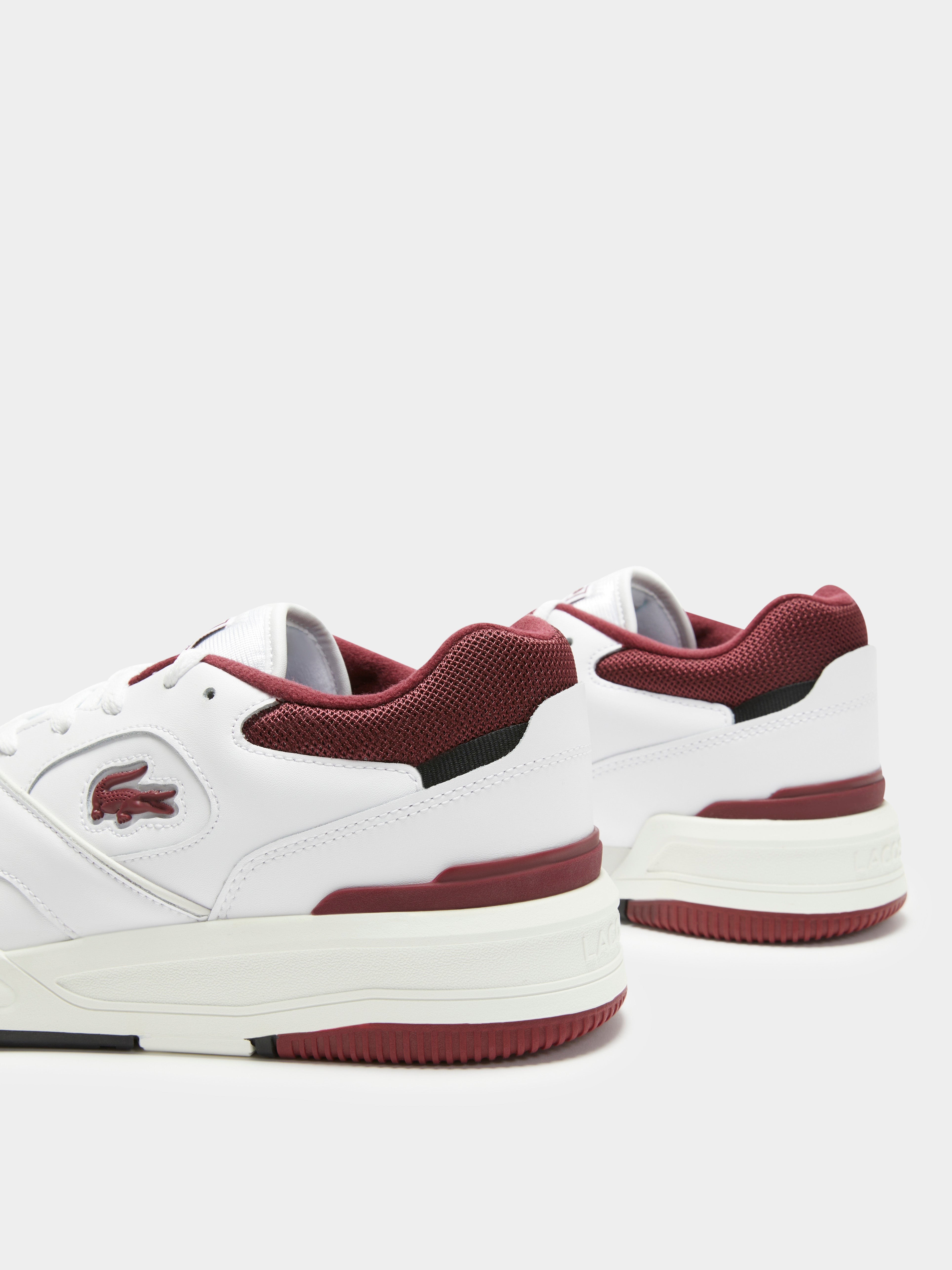 Mens Lineshot Sneakers in White & Burgundy