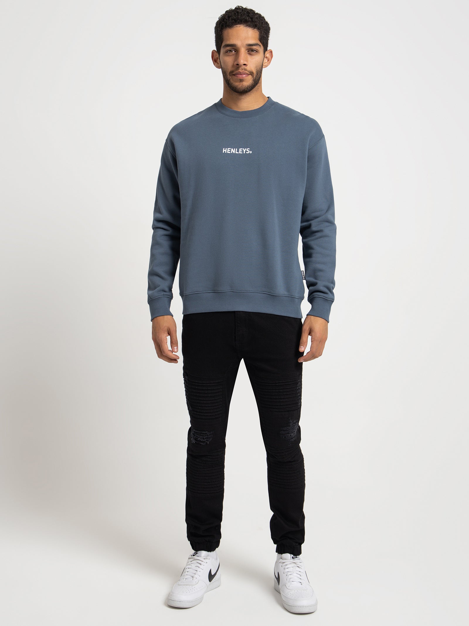 Classic Logo Crew Sweater in Blueberry