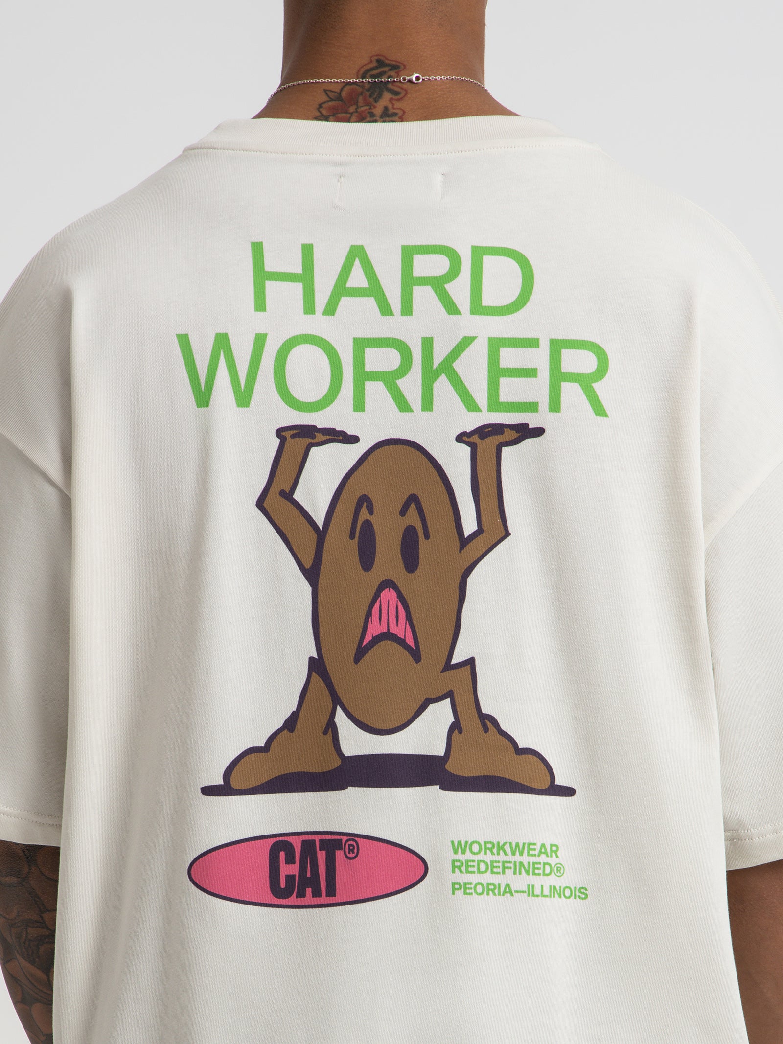 Hard Worker T-Shirt in Bone White