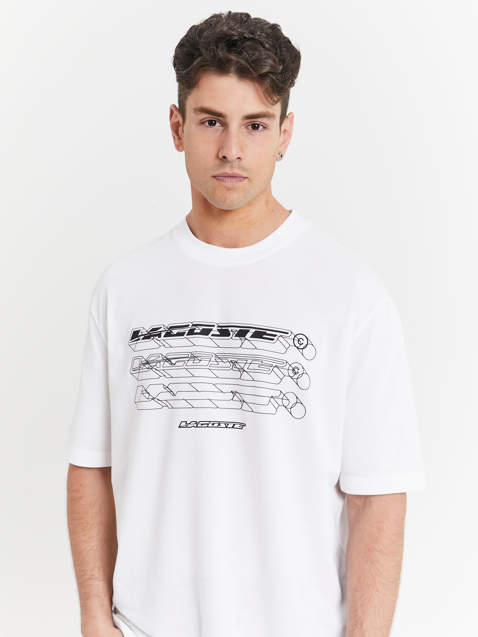 Active Tech Pique Logo T-Shirt in White