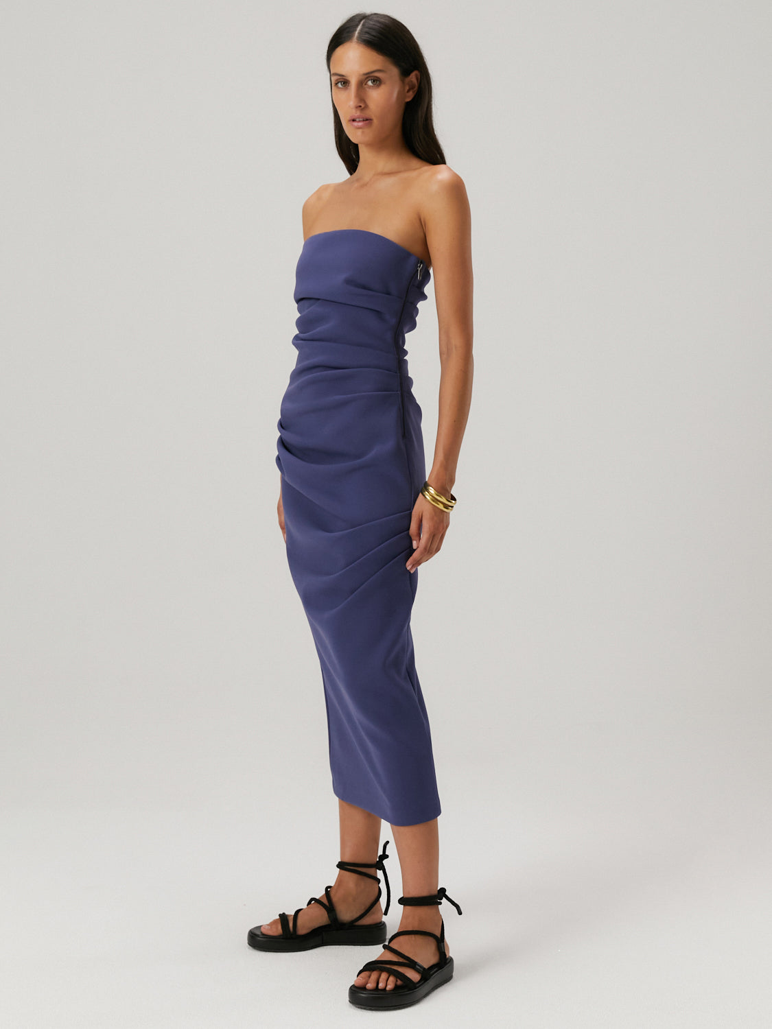 Calandra Dress in Denim Blue