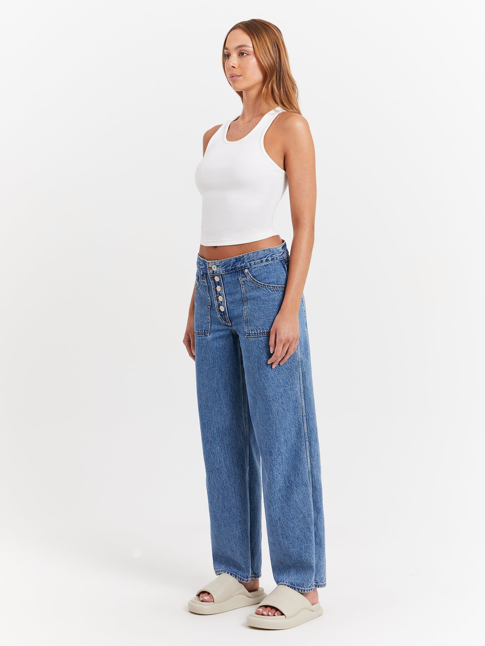 Reversible Baggy Dad Jeans in Soft As Butter Medium Blue