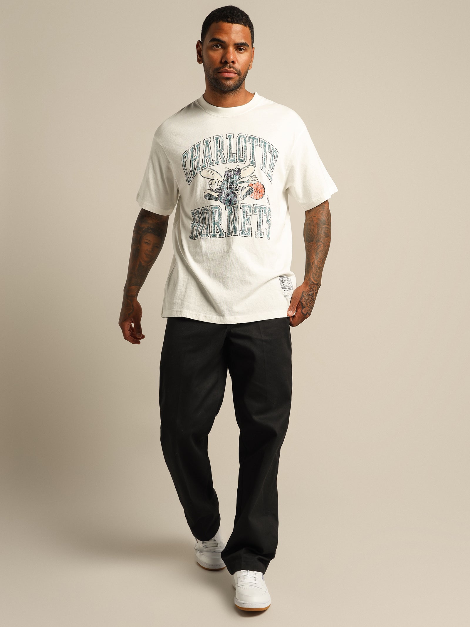 Charlotte Hornets T-Shirt in Vintage White