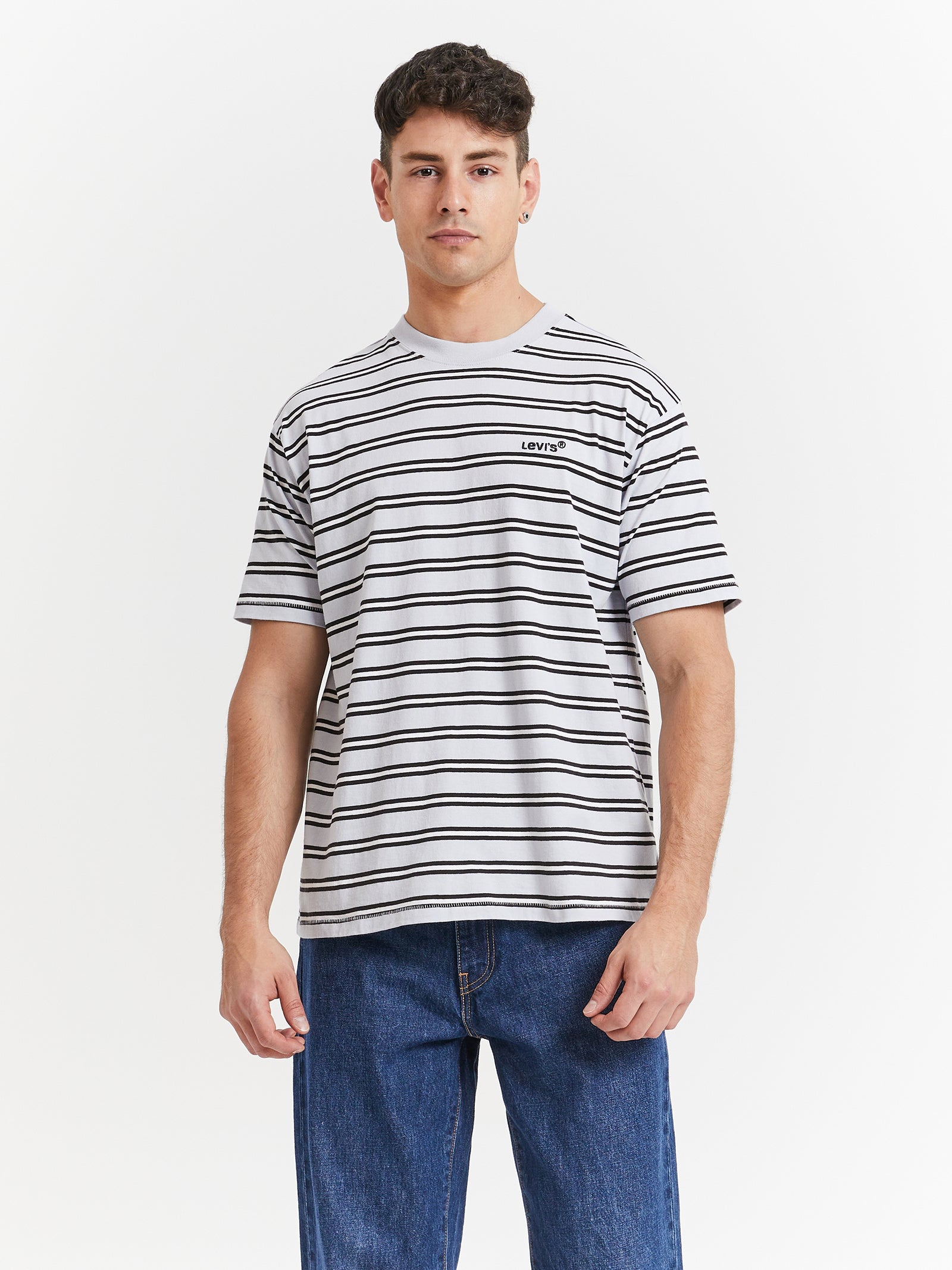 Red Tab Vintage T-Shirt in Finley Stripe Arctic Ice