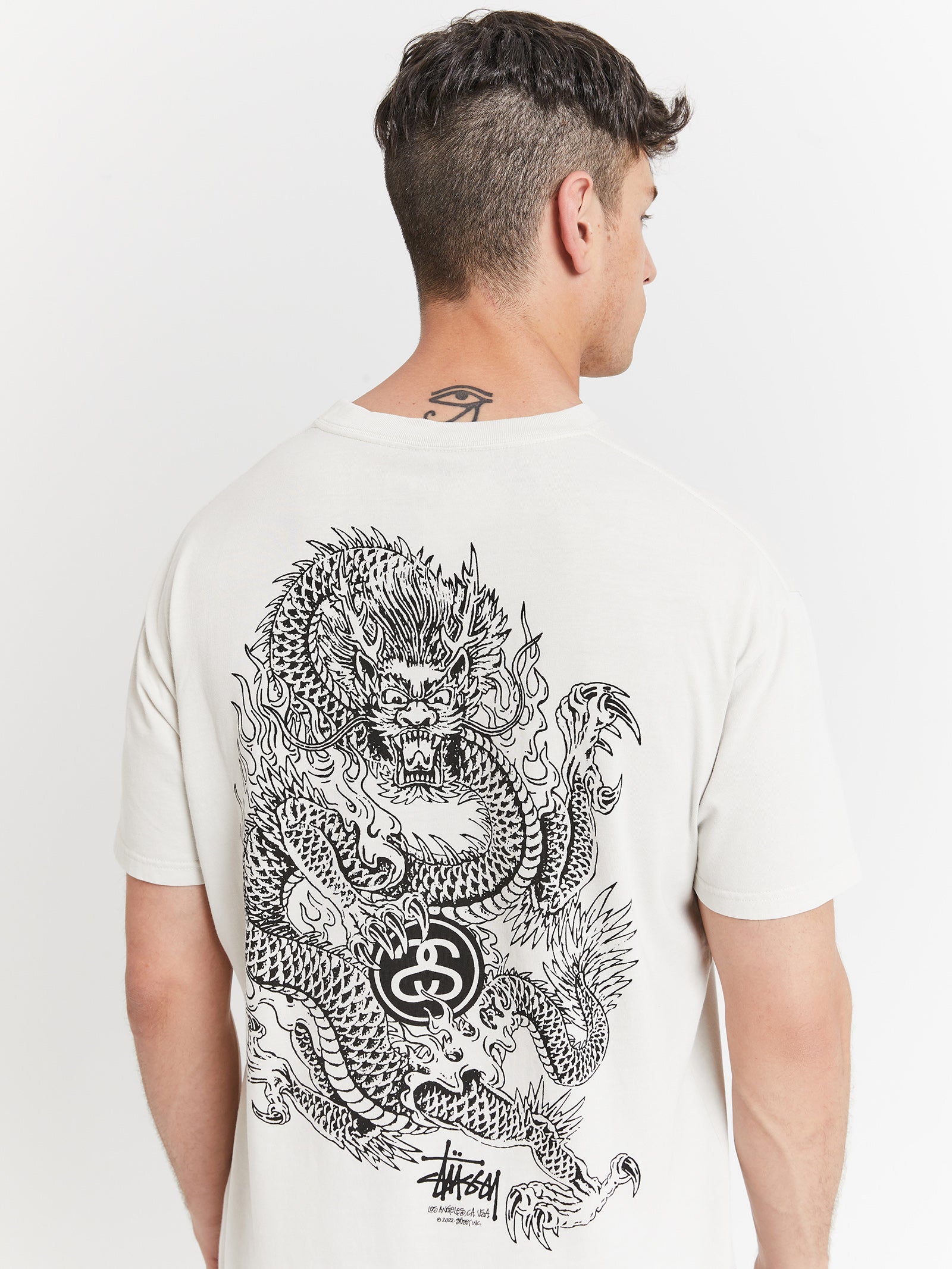 Dragon 50-50 Pigment Washed T-Shirt in Washed White