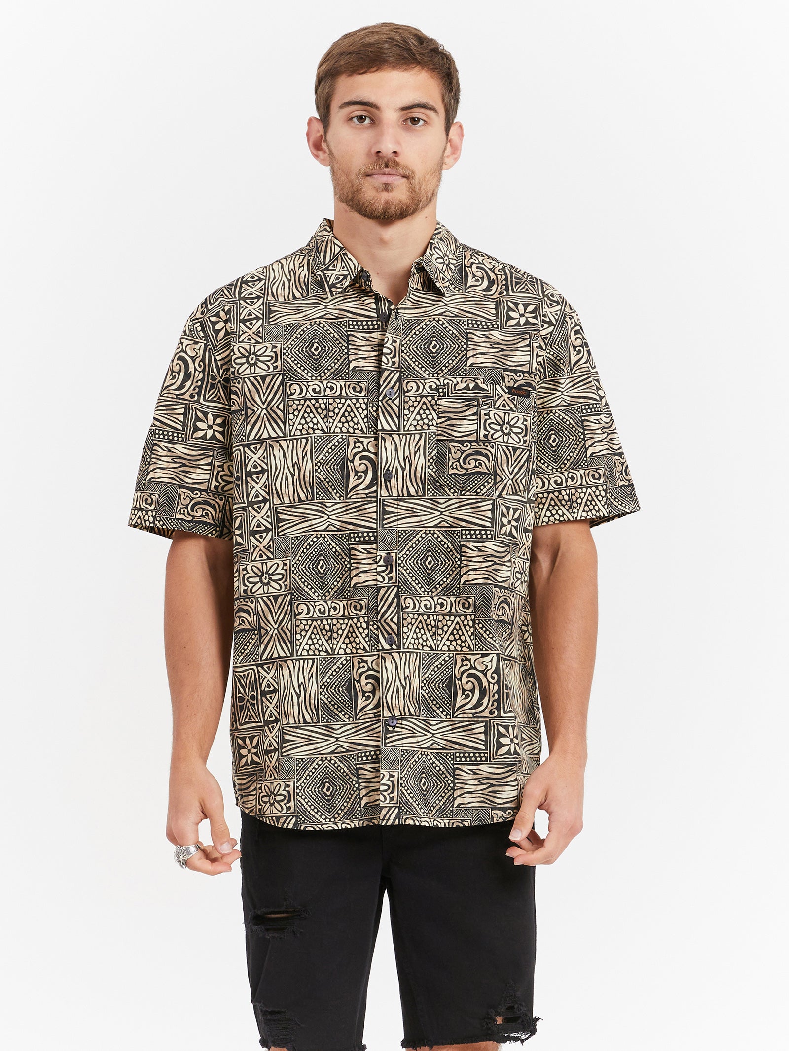 Garageland Shirt in Batik Black