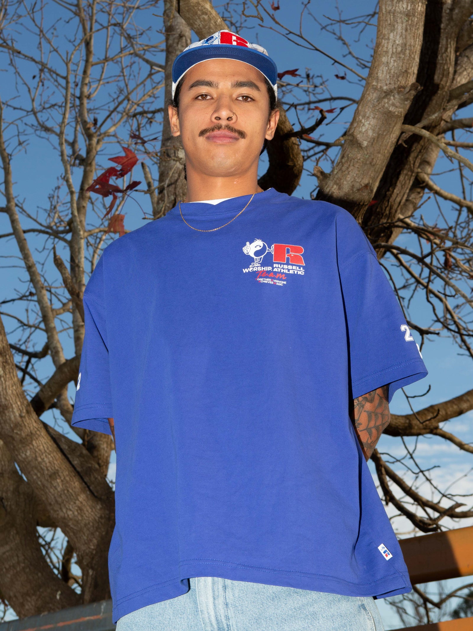 Team Spirit Oversized T-Shirt in Levitation Blue